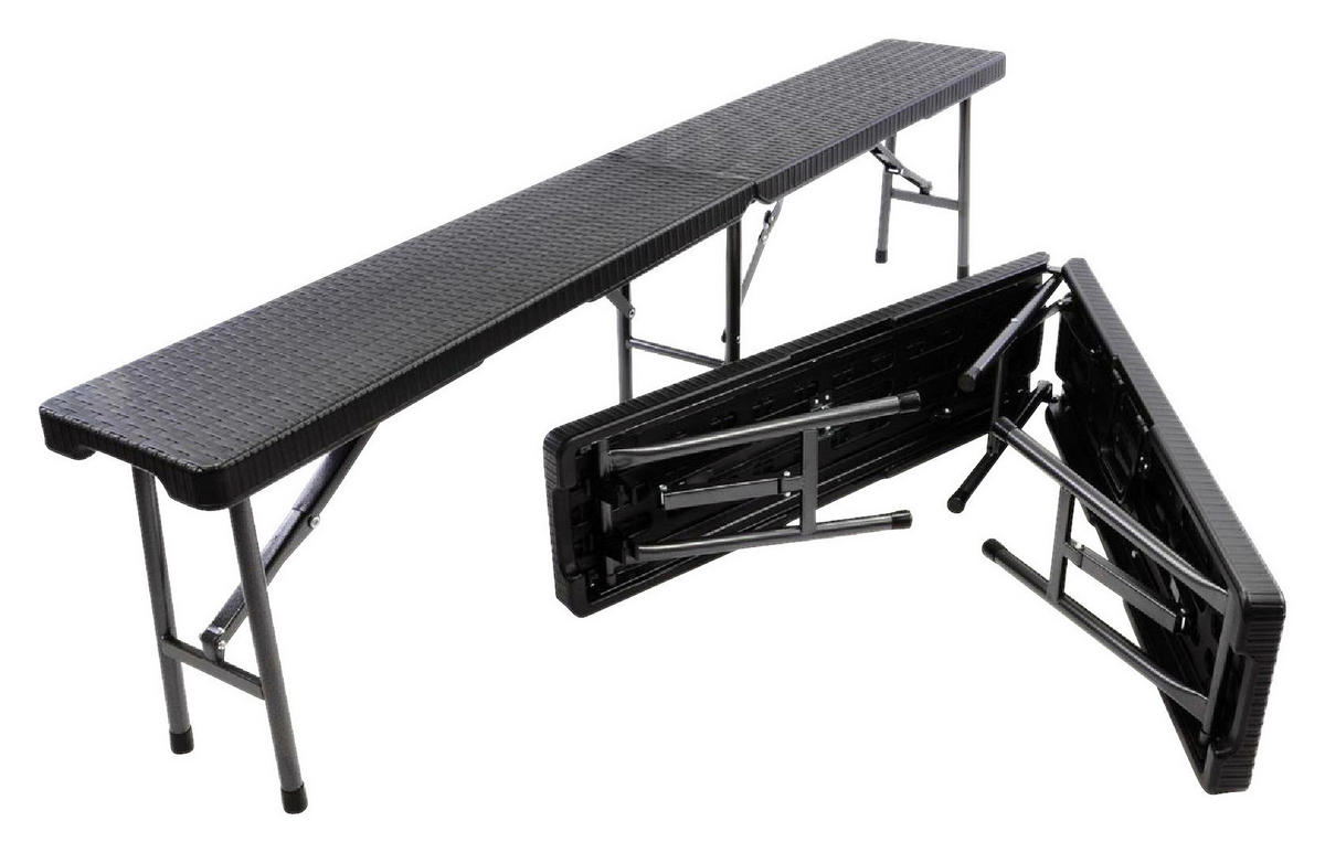 VCM Klappbank schwarz Metall B/H/L: ca. 25x43x180 cm Klappbank - schwarz (180,00/25,00/43,00cm) - VCM