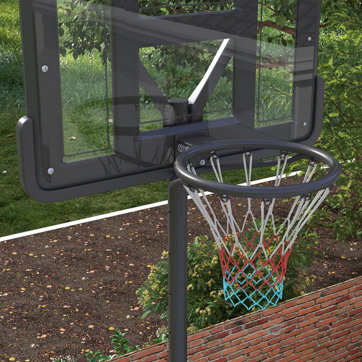 SPORTNOW Basketballkorb schwarz B/H/L: ca. 60x90x370 cm Basketballständer - schwarz (370,00/60,00/90,00cm) - SPORTNOW