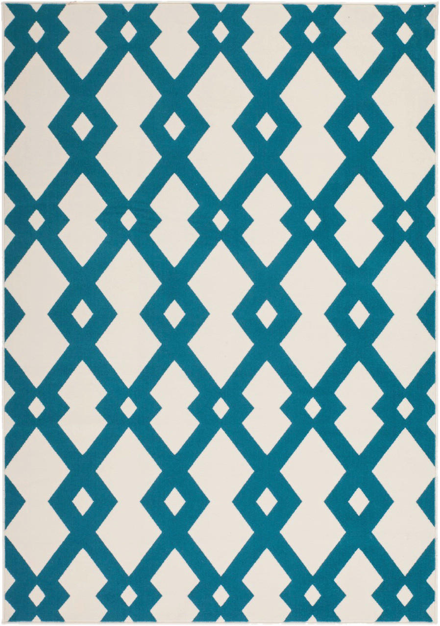 Kayoom Kurzflorteppich Now! 125 elfenbein B/L: ca. 160x230 cm Now! 125 - hellblau/elfenbein (160,00/230,00cm) - Kayoom