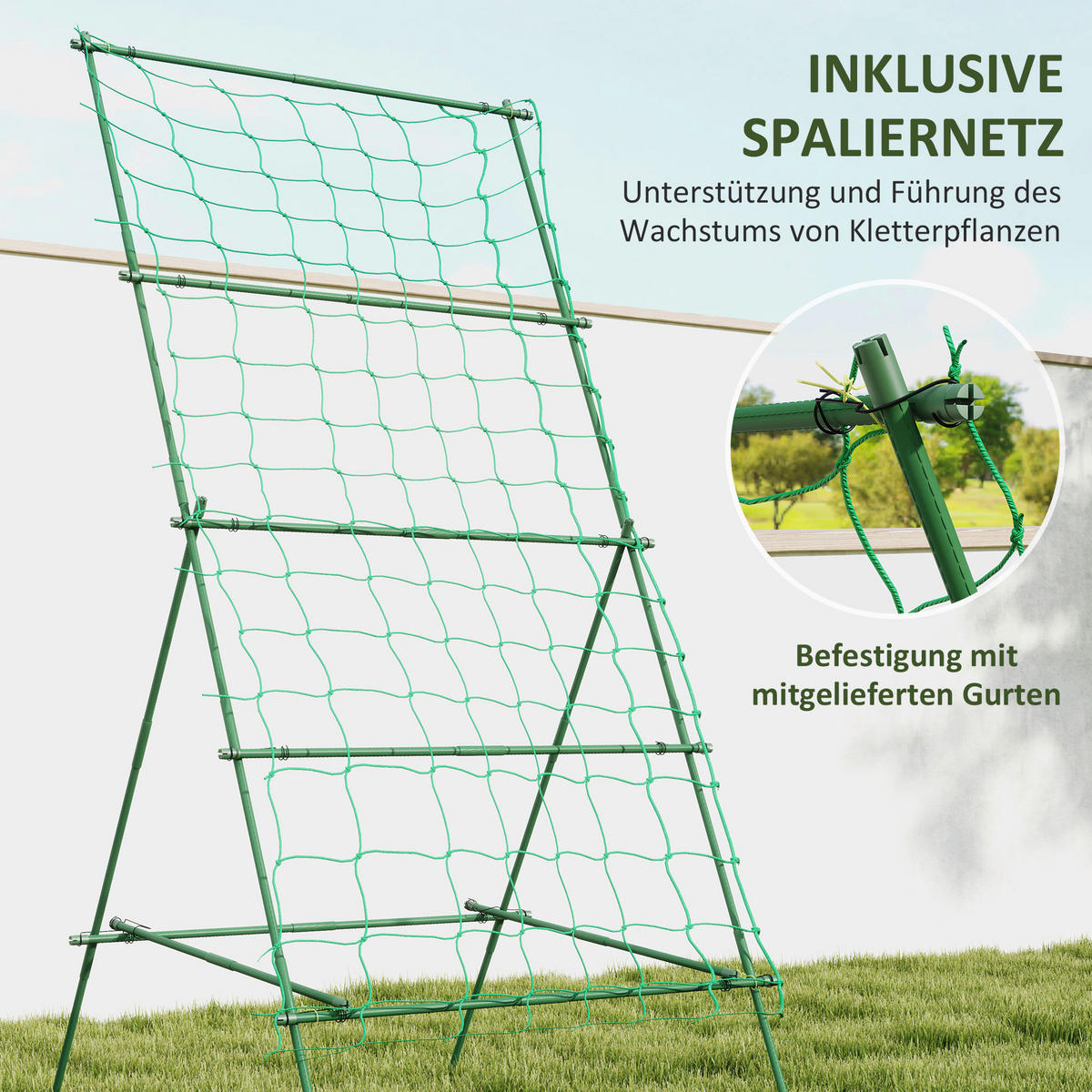 Outsunny Rankgitter grün B/H/L: ca. 101x227x133 cm Rankgitter - grün (133,00/101,00/227,00cm) - Outsunny