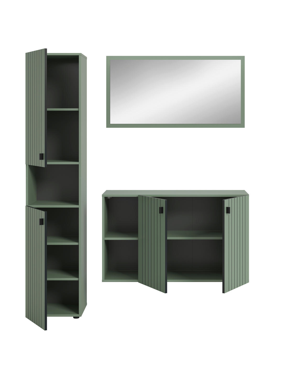 Garderobenset STATION grün B/H/T: ca. 161x192x37 cm STATION - grün (161,00/192,00/37,00cm) - xonox.home