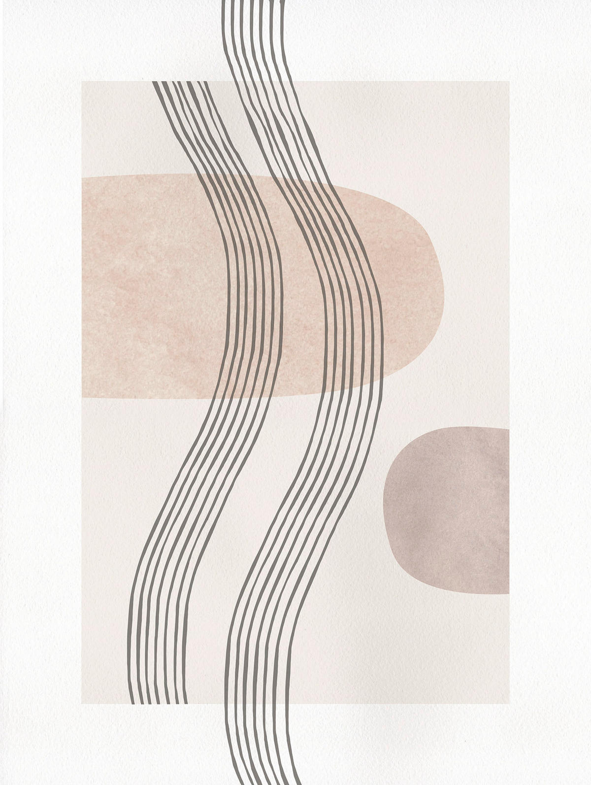Komar Poster Line Art Waves Abstrakt B/L: ca. 30x40 cm Line Art Waves - (30,00/40,00cm) - Komar