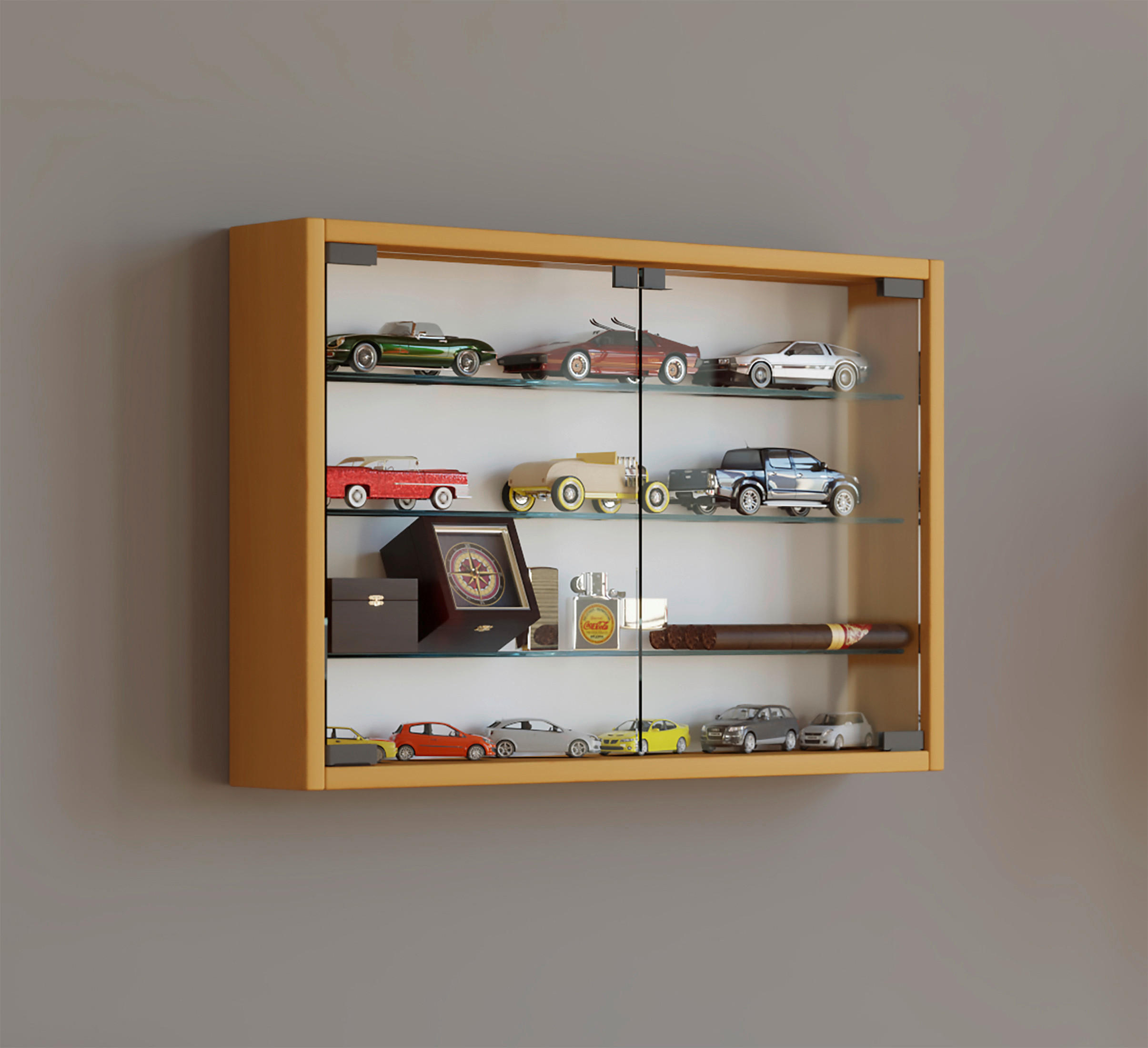 Vitrine Mandosa M buche Nachbildung Holzwerkstoff Glas B/H/T: ca. 60x40x10 cm Mandosa M - buche (60,00/40,00/10,00cm) - VCM Möbel