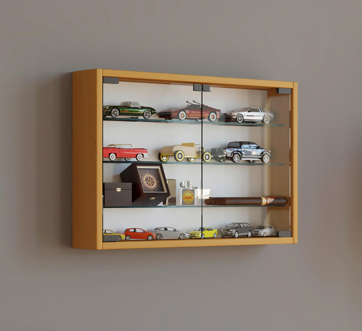 Vitrine Mandosa M buche Nachbildung Holzwerkstoff Glas B/H/T: ca. 60x40x10 cm Mandosa M - buche (60,00/40,00/10,00cm) - VCM Möbel