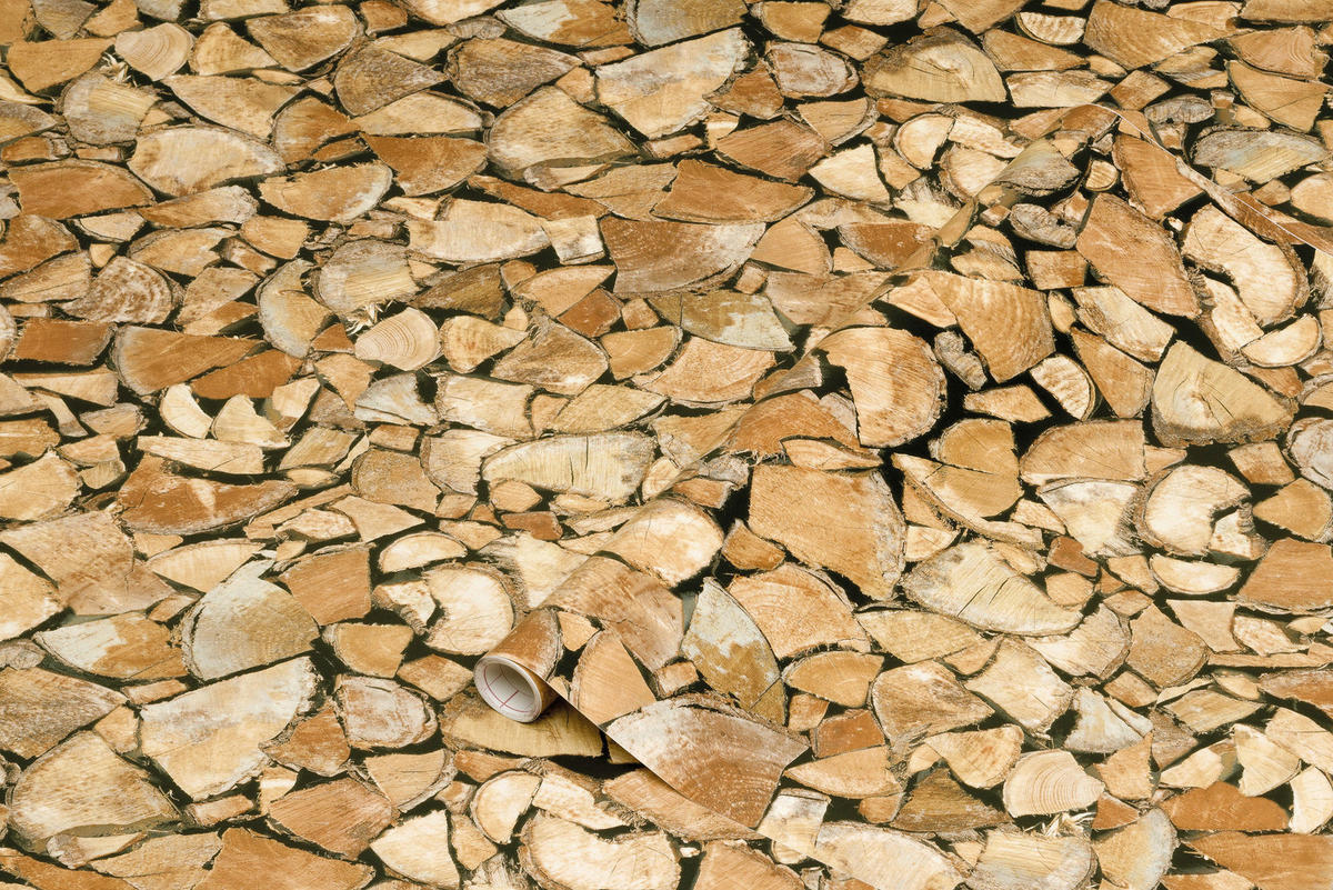 d-c-fix Dekofolie Feuerholz Feuerholz Feuerholz braun B/L: ca. 45x200 cm Feuerholz - braun (45,00/200,00cm) - d-c-fix