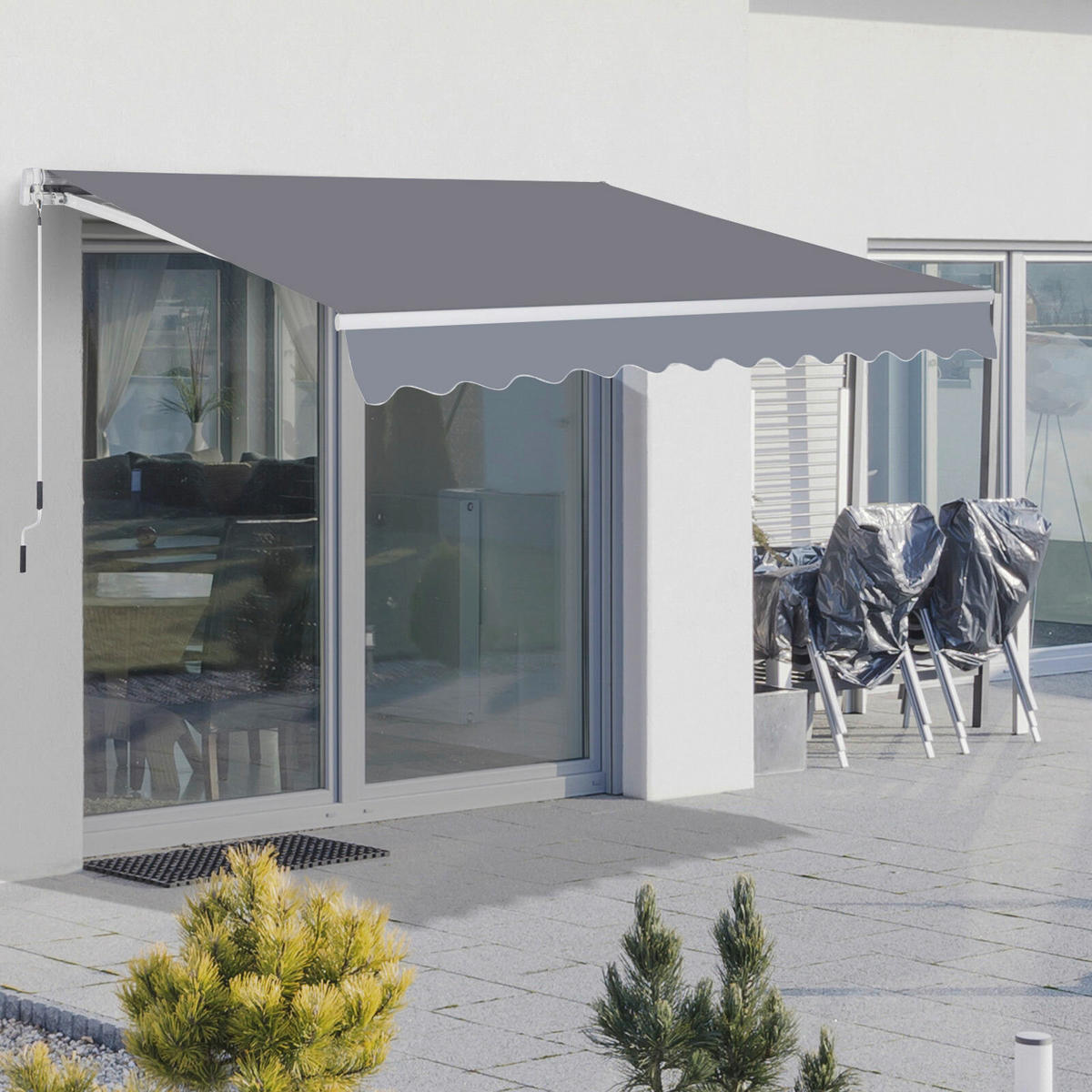 Markise grau B/L: ca. 250x295 cm Markise - grau (250,00/295,00cm) - Outsunny
