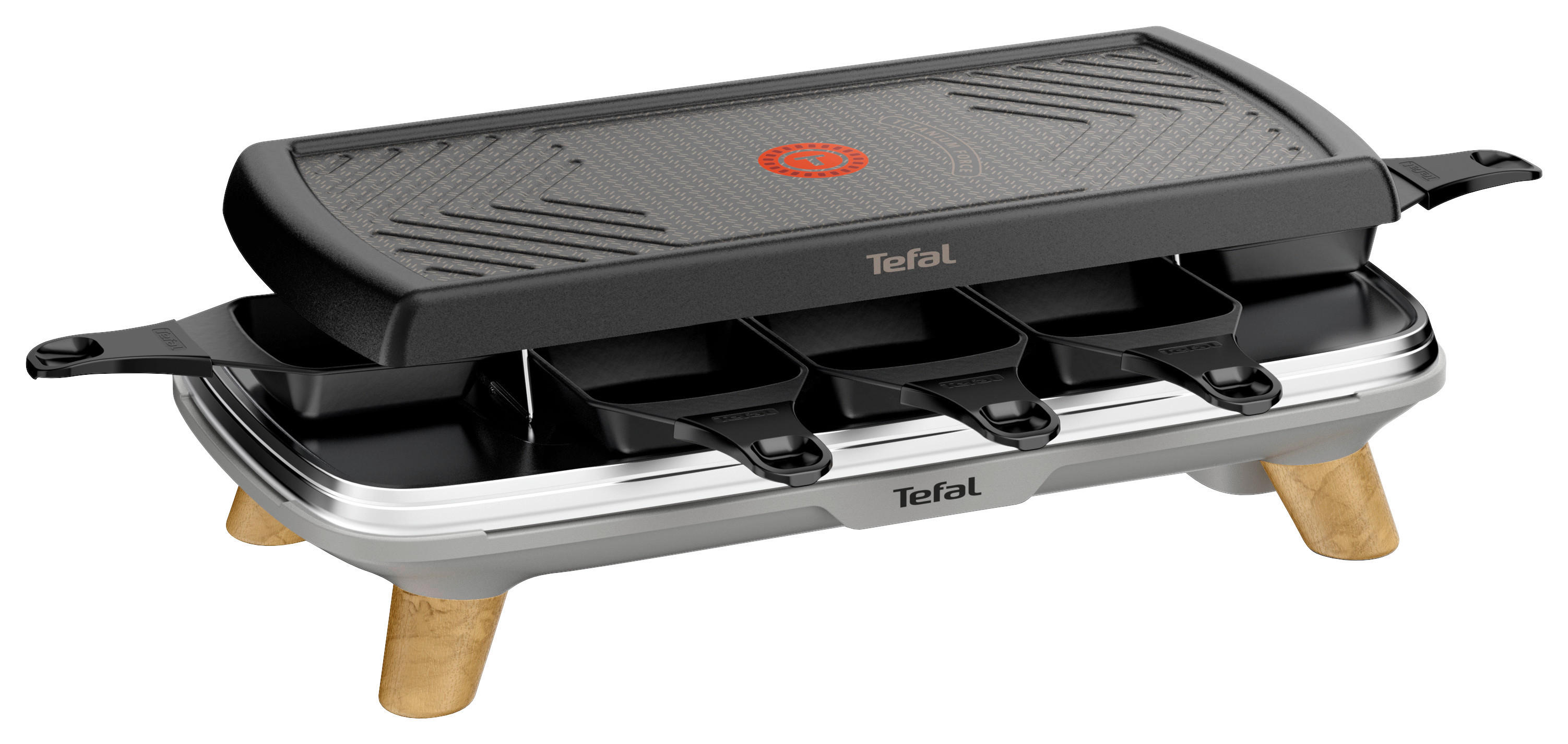 Tefal Raclette Gourmet RE610D schwarz Metall Kunststoff B/H/T: ca. 50,8x7,3x25,6 cm