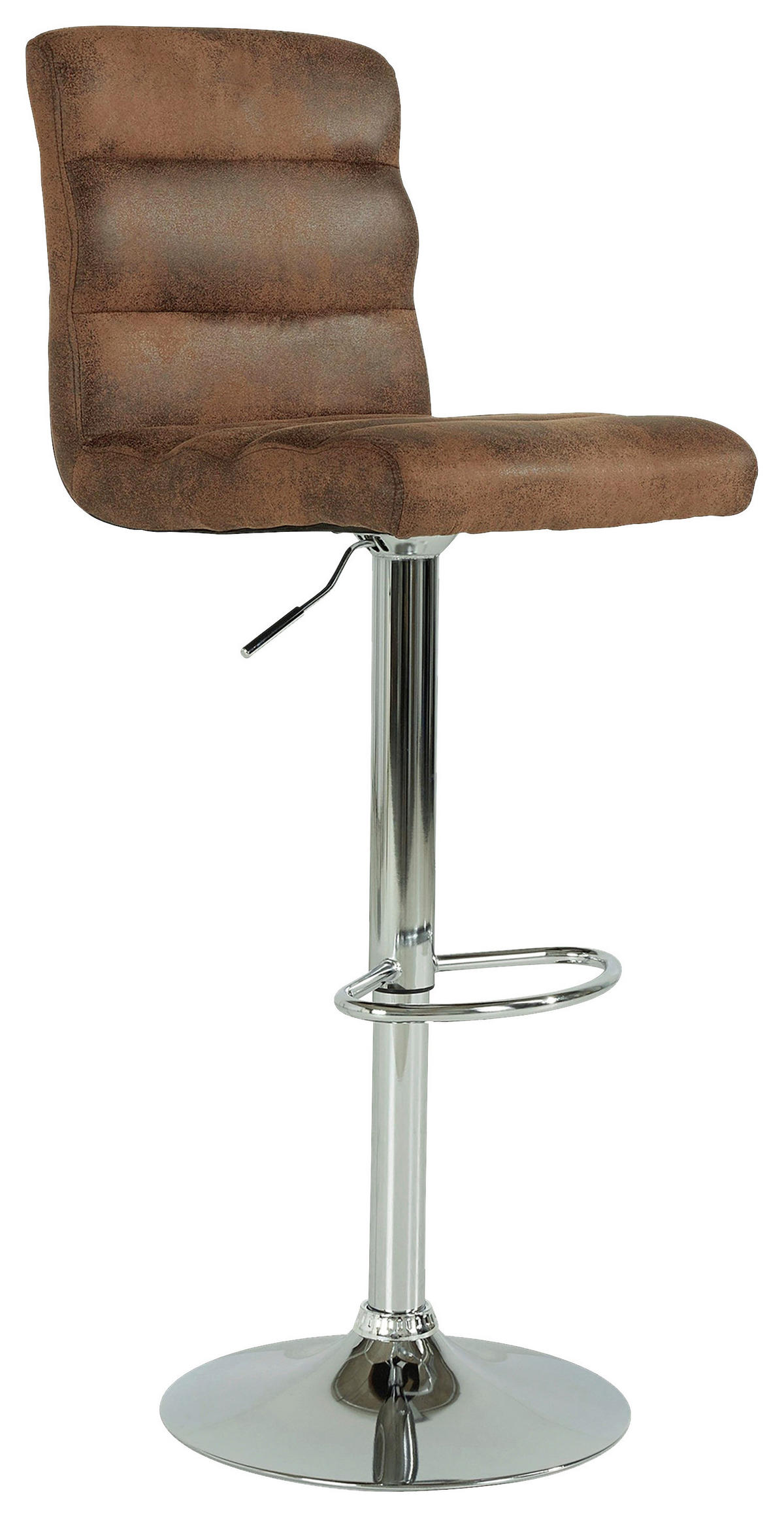 Barhocker PHIL  2er-Set braun Vintage Chrom Kunstleder Metall PHIL  2er-Set - braun/Chrom - byLIVING