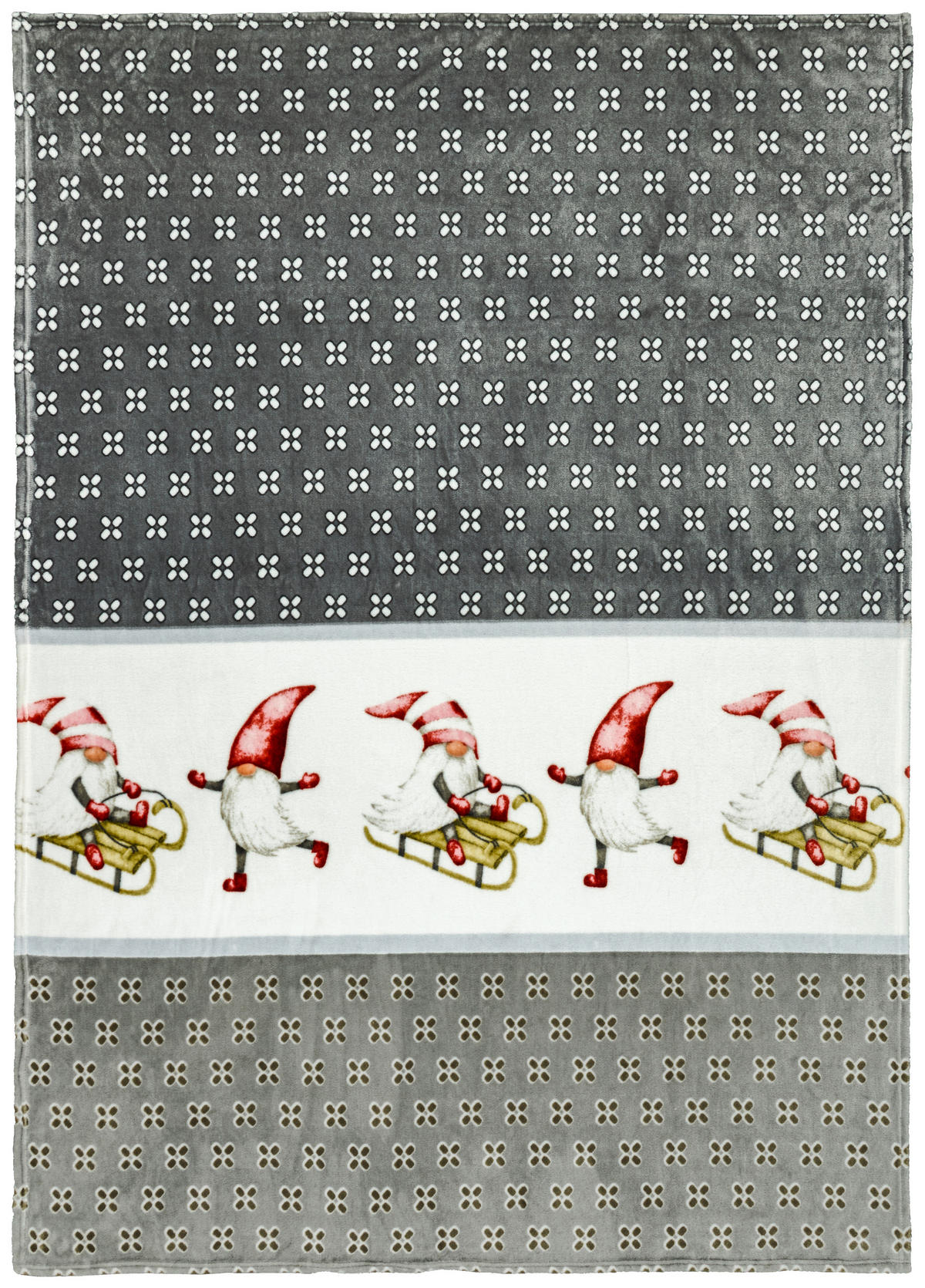 Wohndecke Flanell Wohndecke-Flanell_Zwerge 150x200cm - grau (150,00/200,00cm)