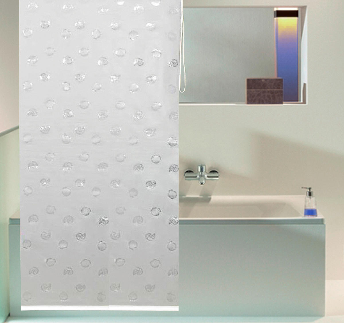 Duschrollo klar Kunststoff B/L: ca. 140x240 cm Duschrollo_Hawaii 121549 - klar (140,00/240,00cm) - Acus