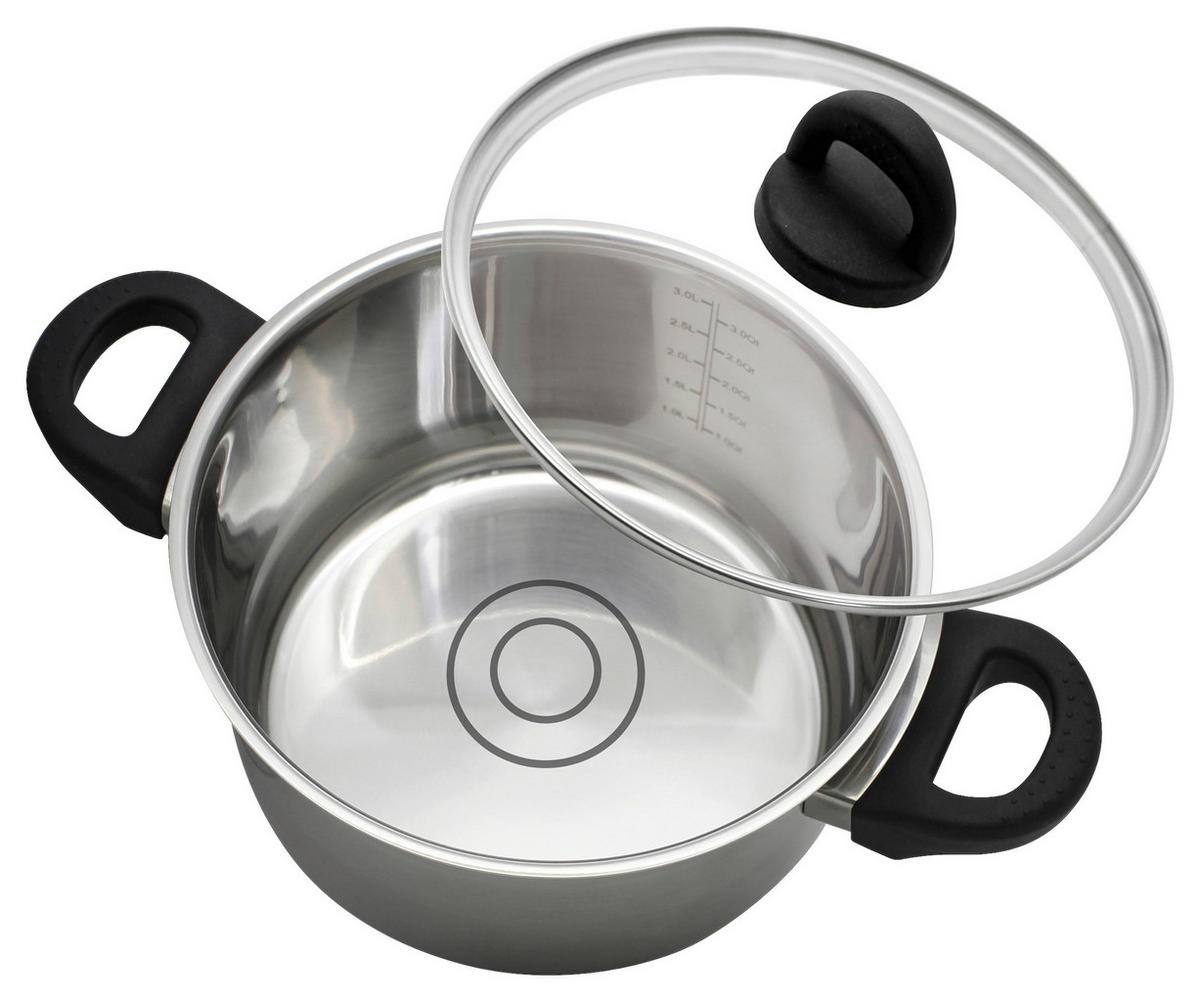 ELO Basic Fleischtopf silber Edelstahl D: ca. 24 cm Fleischtopf_Turmalin 24cm - silber (24,00cm) - ELO Basic