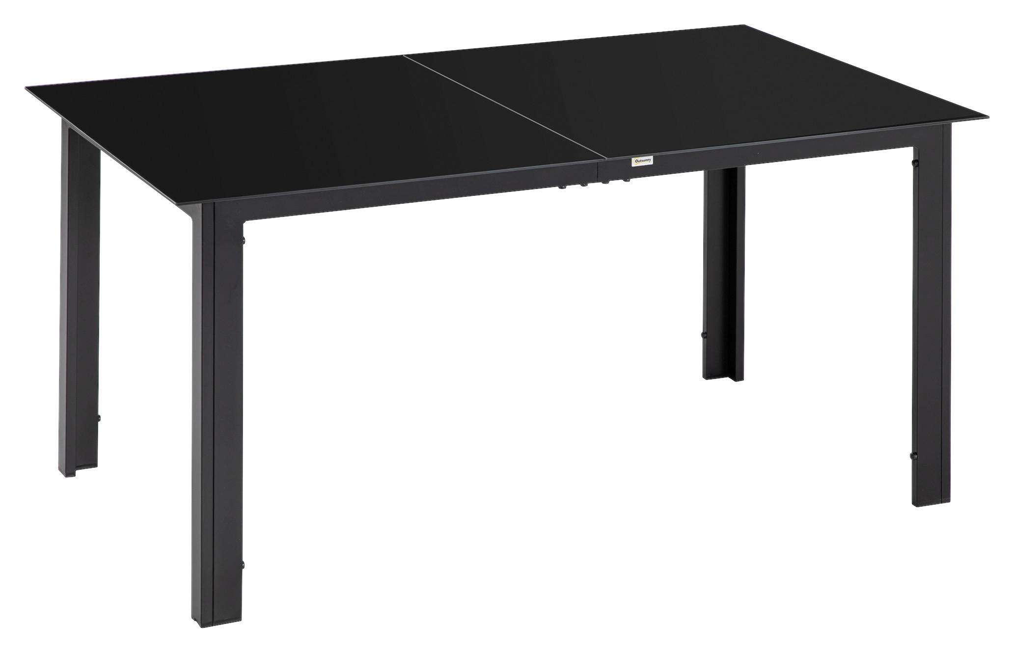 Outsunny Gartentisch schwarz Aluminium B/H/L: ca. 90x74x150 cm Gartentisch - schwarz (150,00/90,00/74,00cm) - Outsunny