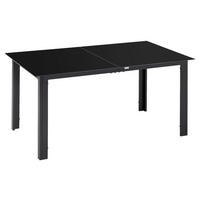 Outsunny Gartentisch schwarz Aluminium B/H/L: ca. 90x74x150 cm Gartentisch - schwarz (150,00/90,00/74,00cm) - Outsunny