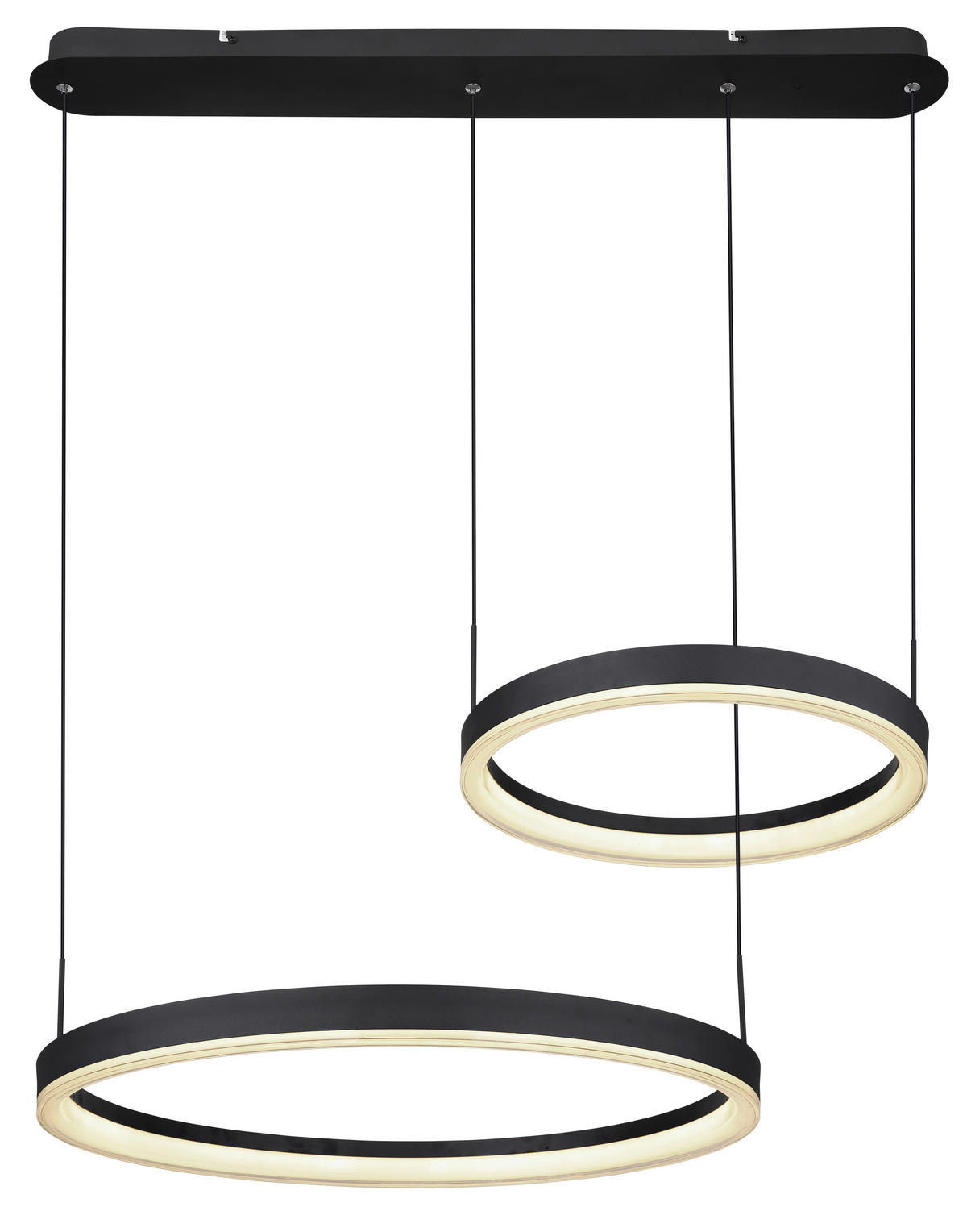 GLOBO Pendelleuchte schwarz Aluminium Metall Acryl B/H/T: ca. 60x150x82,5 cm 1.0 Brennstellen 67189H1 - schwarz (60,00/150,00/82,50cm) - GLOBO