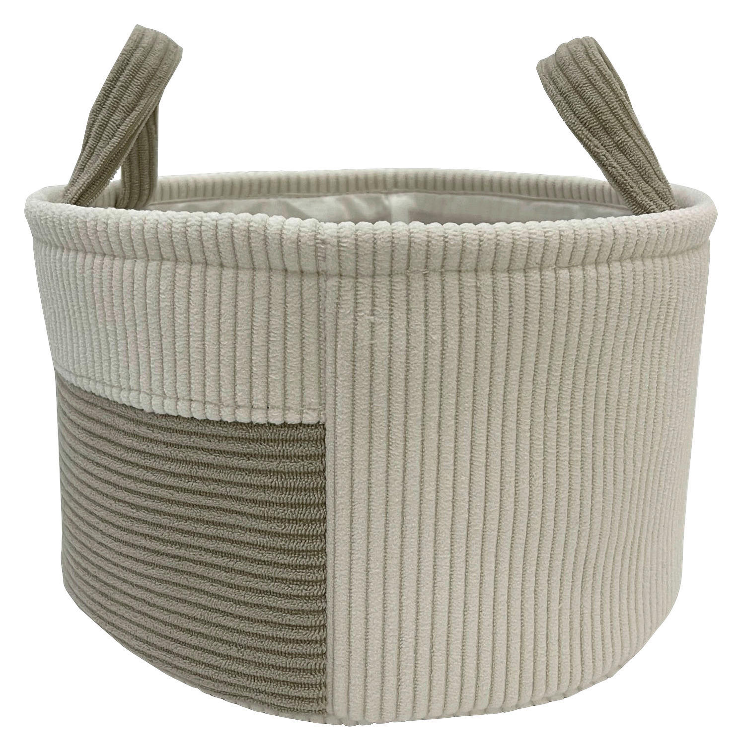 POCOline Korb weiß Samt H/D: ca. 16x27 cm Korb_Sandy_M - weiß/grau (27,00/16,00cm) - POCOline