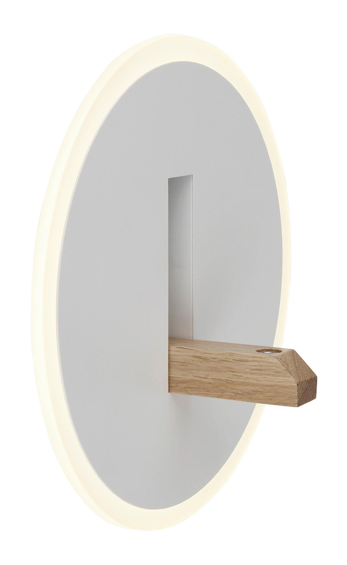 GLOBO LED-Wandleuchte AVERY 78410W Opal weiß dunkelbraun Kunststoff Holz Metall L/D: ca. 3x20,5 cm 1 Brennstellen AVERY - dunkelbraun/weiß (20,50cm) - GLOBO