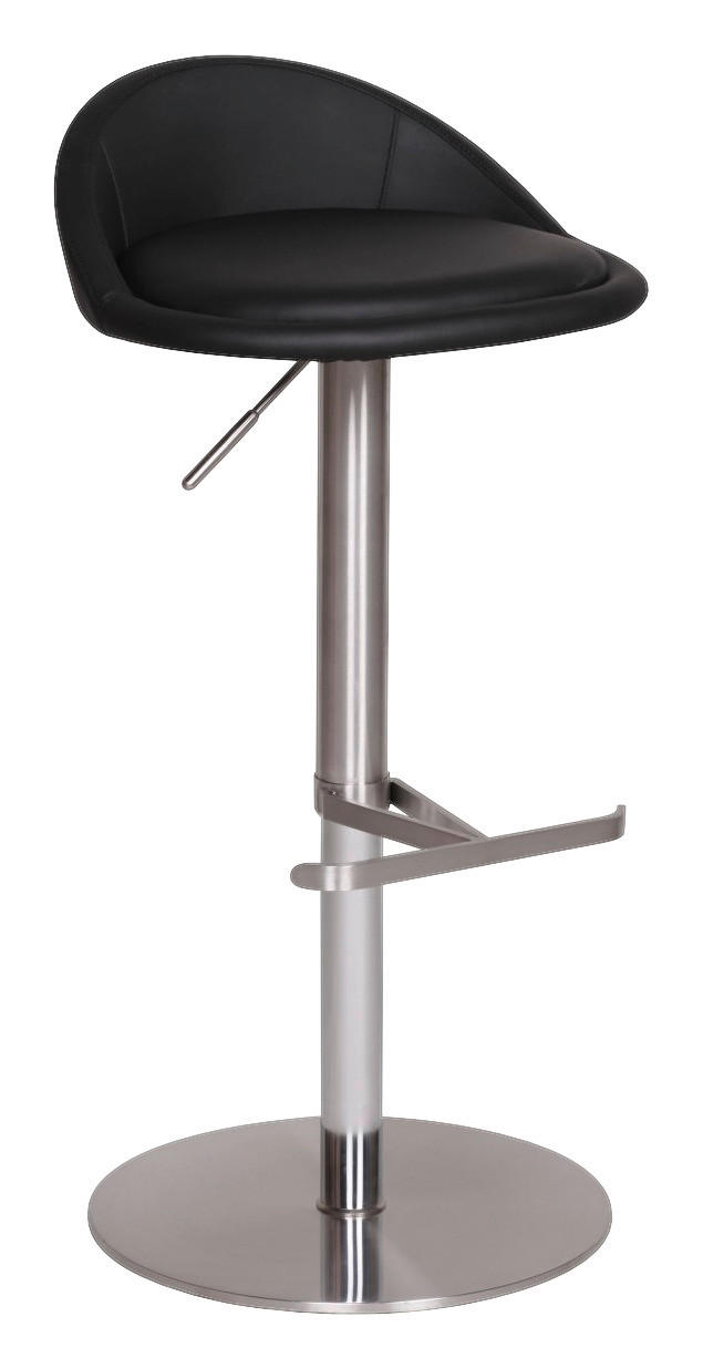 Barhocker schwarz Edelstahl Kunstleder Edelstahl Kunstleder Edelstahl B/H/T: ca. 36x65x37 cm Edelstahl Barhocker - schwarz/Edelstahl (36,00/65,00/37,00cm) - Wohnling