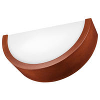 Lamkur Wandleuchte rustikal Glas Holz B/H/L: ca. 20x14x30 cm E27 1 Brennstellen Eveline - rustikal (30,00/20,00/14,00cm) - Lamkur