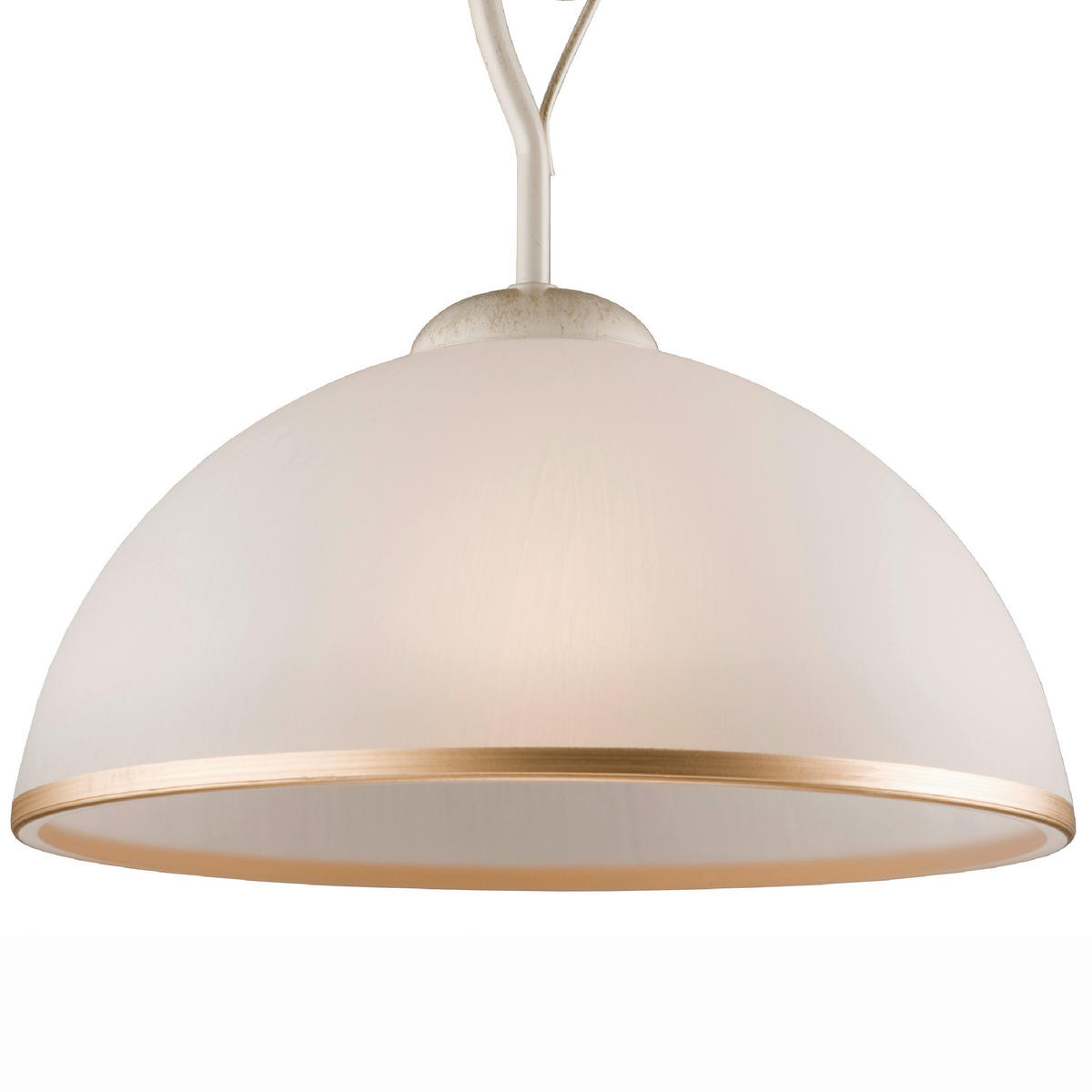 Lamkur Pendelleuchte RETRO II 19185 weiß Stahl Glas H/L: ca. 45x32,5 cm E27 1 Brennstellen Retro II - weiß (32,50cm) - Lamkur
