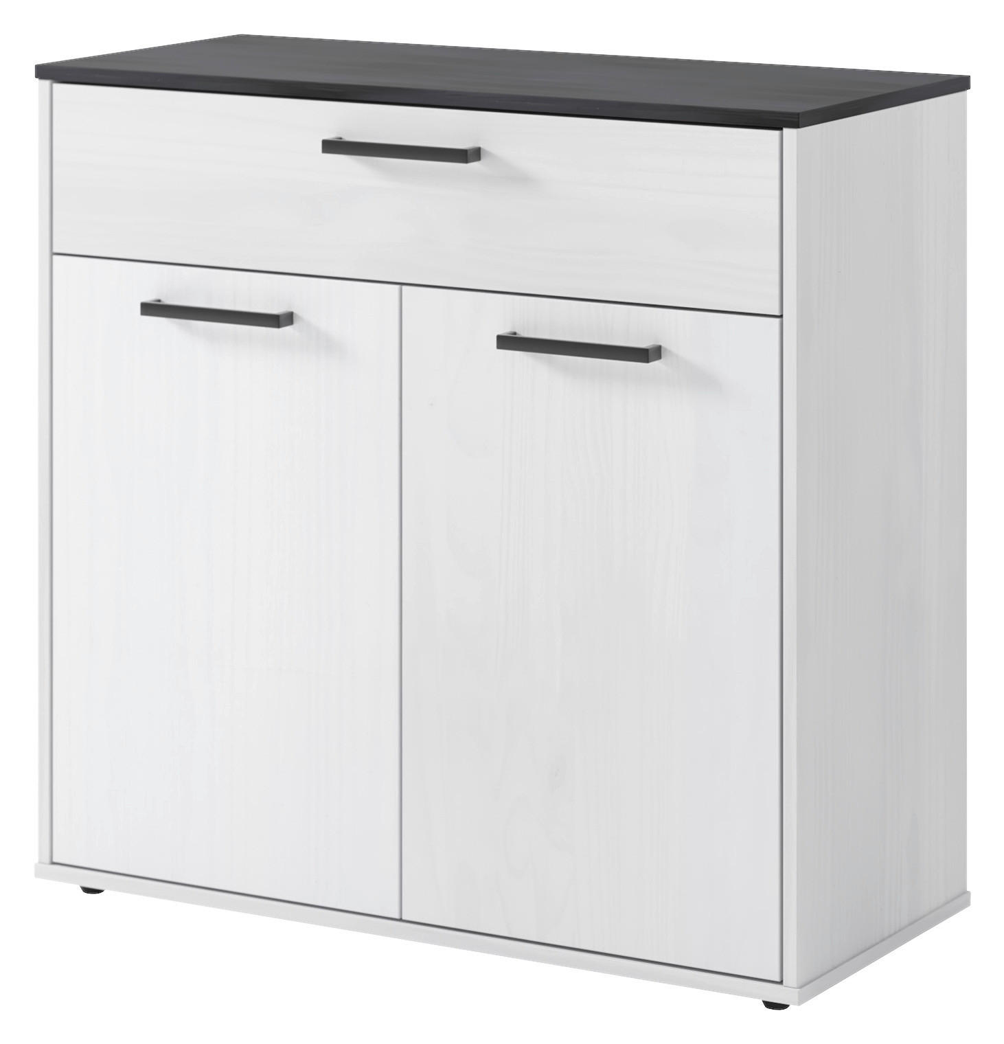 Kommode Smart 1 Massivholz kiefer weiß schwarz B/H/T: ca. 91x89x40 cm Smart 1 Massivholz - kiefer/weiß (91,00/89,00/40,00cm)