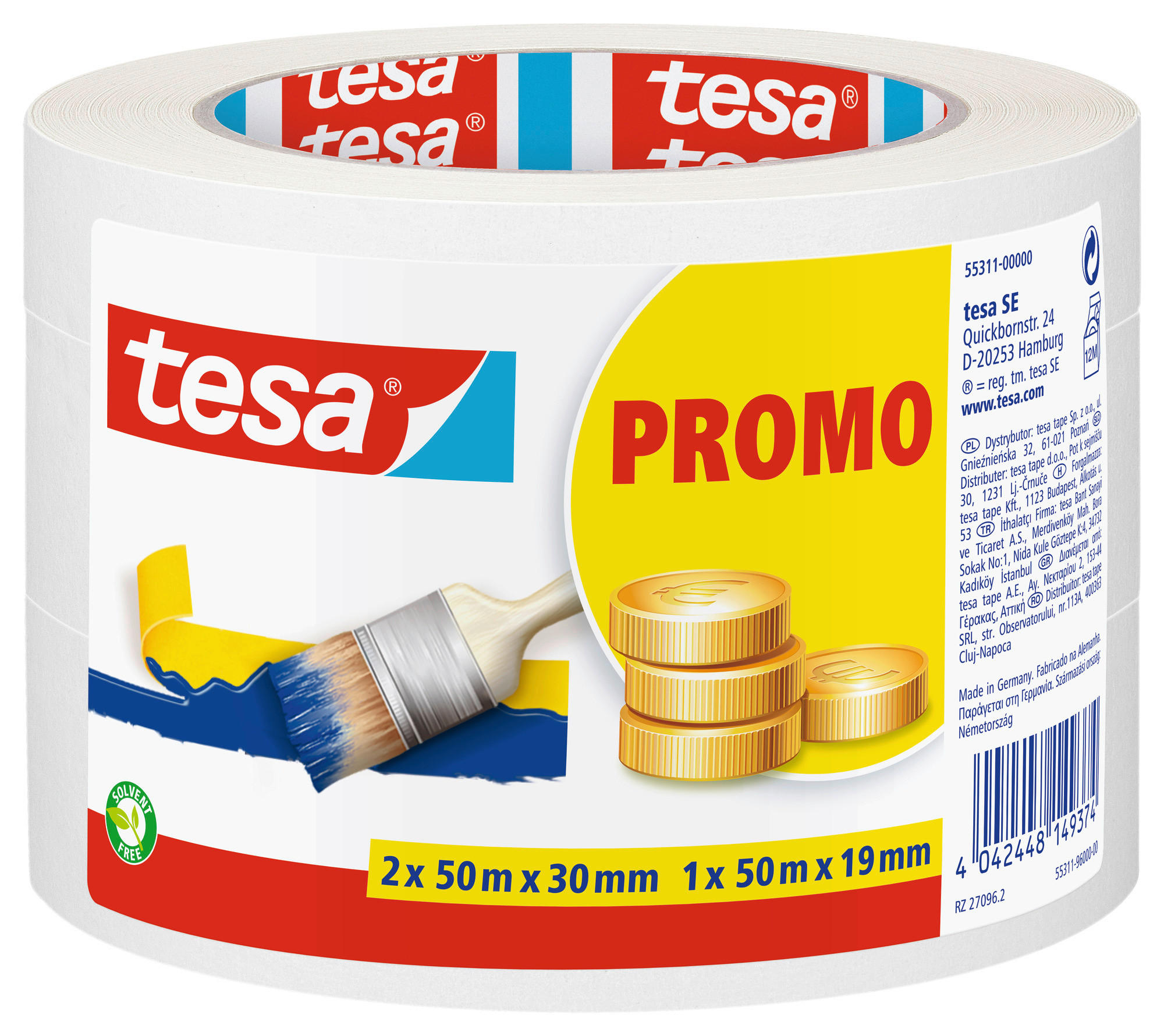 tesa Malerbandset Basic 3 tlg.