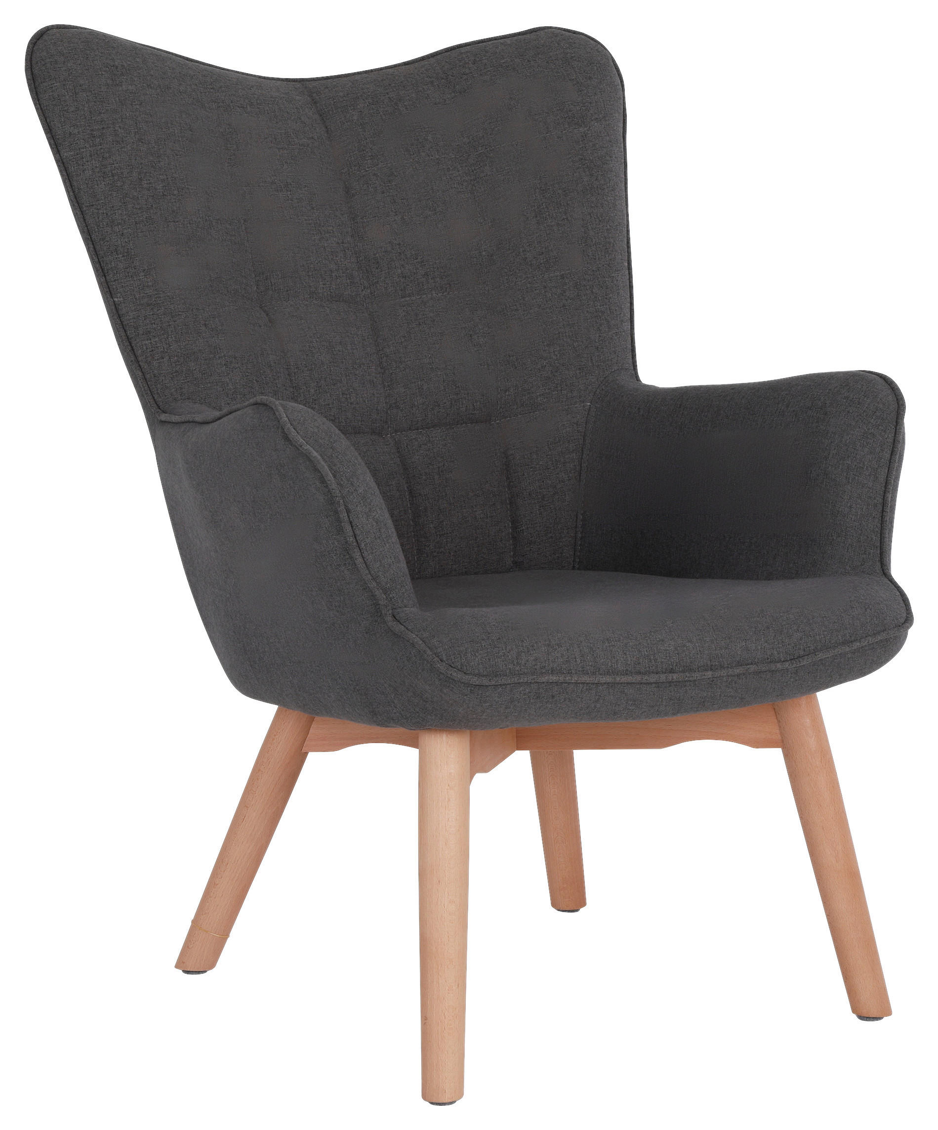 byLIVING Sessel ADAM grau natur Webstoff Buche B/H/T: ca. 72x96x80 cm ADAM - natur/grau (72,00/96,00/80,00cm)