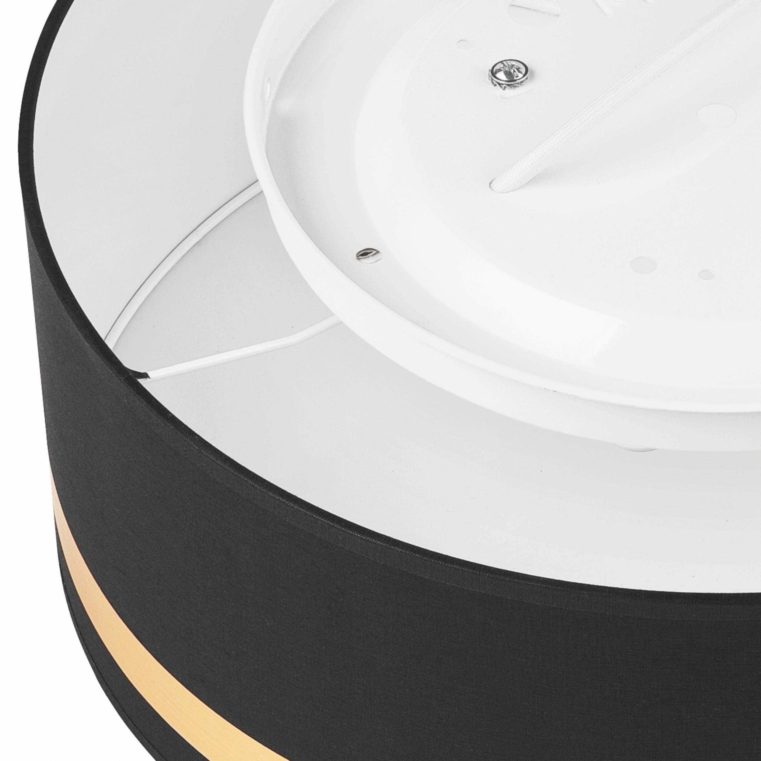 Thumbnail - Lamkur Deckenleuchte GLORIA 48222 schwarz gold Kunststoff Textil PVC H/L: ca. 16x35 cm E27 2 Brennstellen