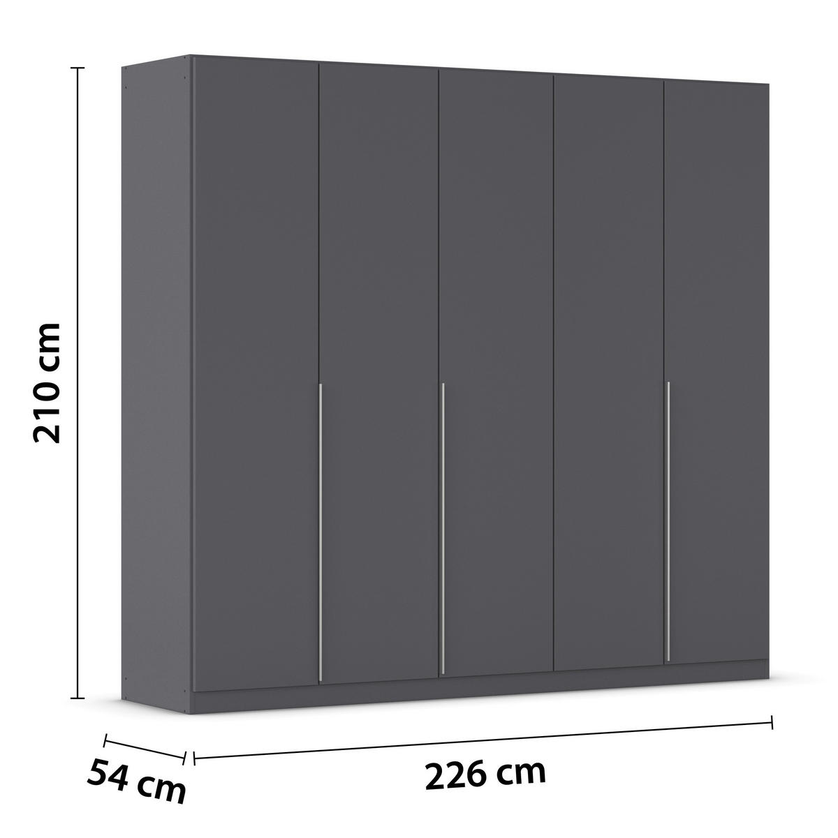 Kleiderschrank Alabama grau B/H/T: ca. 225x210x54 cm Alabama - Alu/grau (225,00/210,00/54,00cm)
