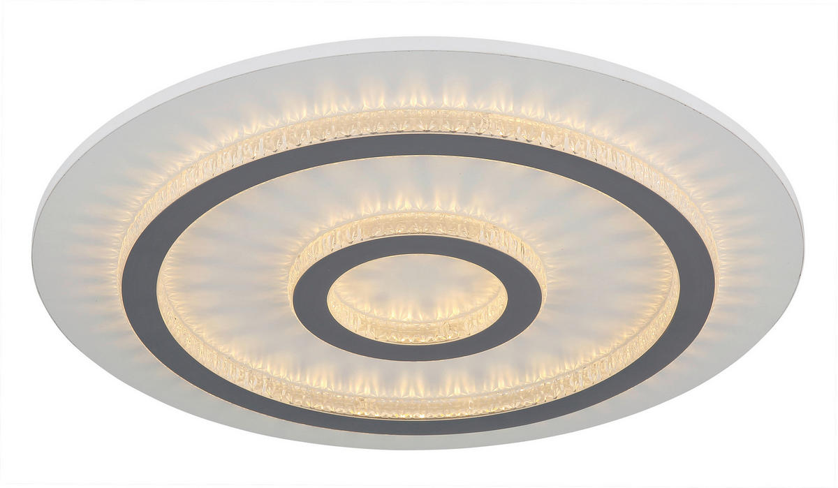GLOBO LED-Deckenleuchte hellgrau klar weiß Kunststoff Metall H/D: ca. 5,5x45 cm 1 Brennstellen JAYDEN - klar/hellgrau (45,00/5,50cm) - GLOBO