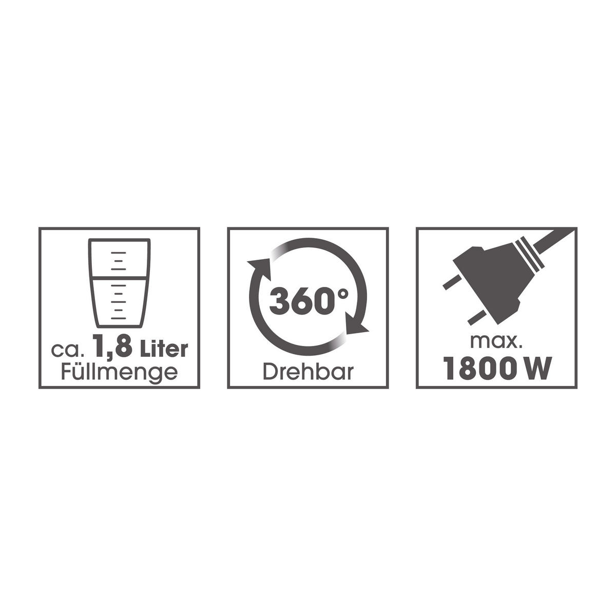 GOURMETmaxx Wasserkocher Wasserkocher_Glas - schwarz (22,00/19,00/23,00cm) - GOURMETmaxx