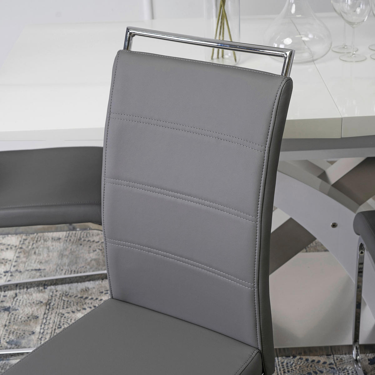 Stuhl LOCA grau Kunstleder B/H/T: ca. 43x102x54 cm LOCA - grau (43,00/102,00/54,00cm) - WIPMEB