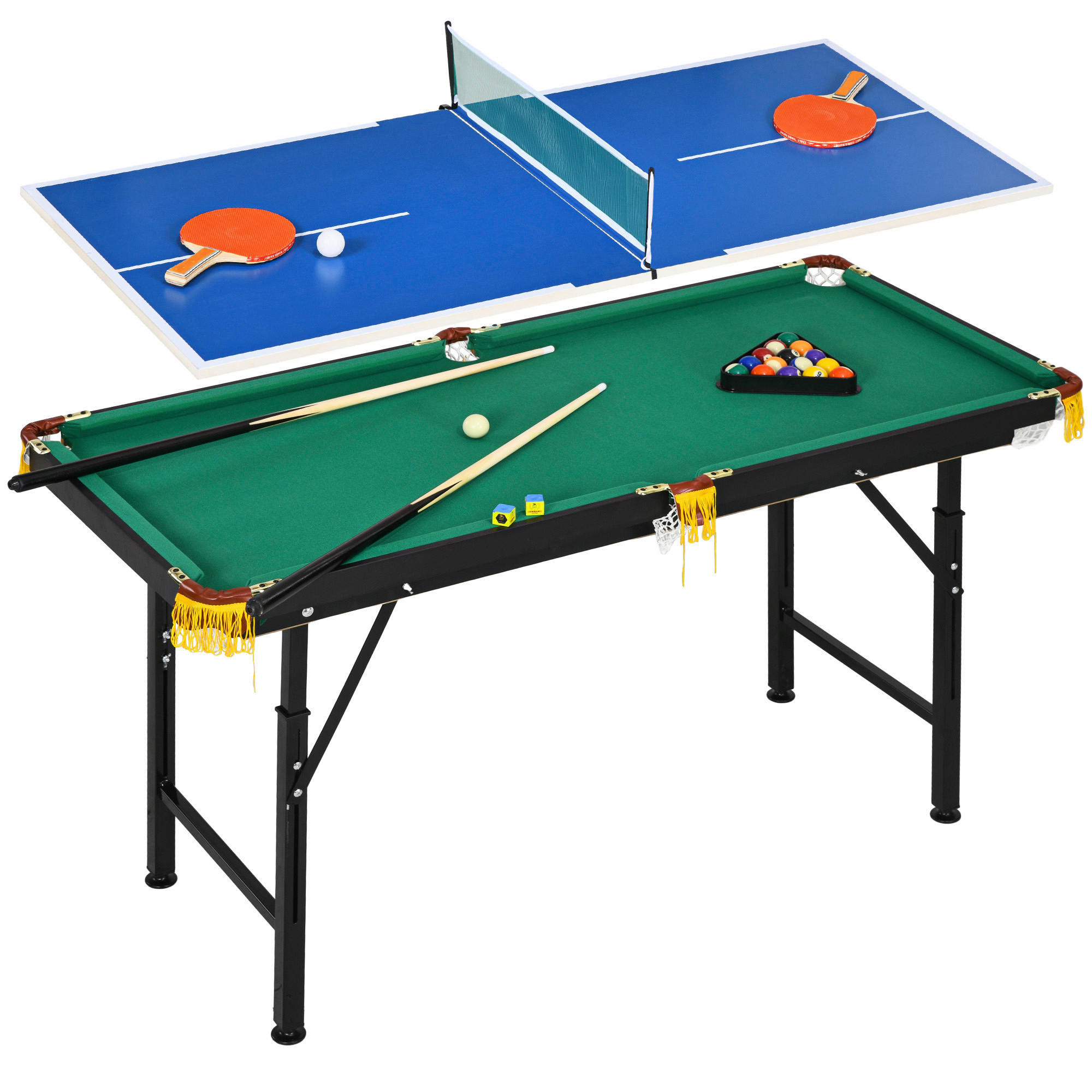 SPORTNOW Multispieltisch grün Stahl B/H/L: ca. 63x80x140 cm Multispieltisch - blau/grün (140,00/63,00/80,00cm) - SPORTNOW