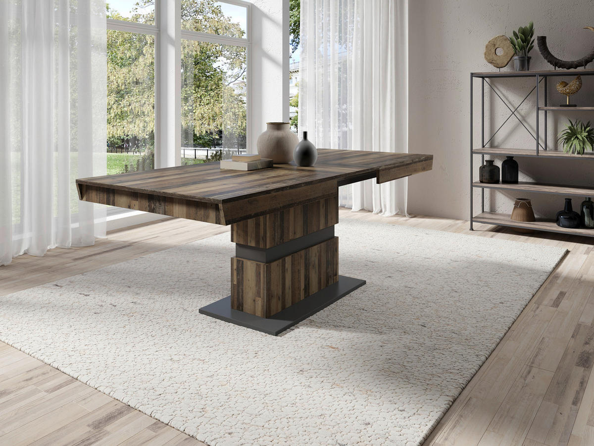 Tisch MATTHEW Eiche Old Wood Nachbildung anthrazit B/H/T: ca. 160x75x90 cm MATTHEW - Eiche/anthrazit (160,00/75,00/90,00cm) - byLIVING