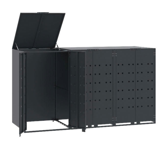 VidaXL Mülltonnenbox anthrazit B/H/T: ca. 207x117x79 cm Mülltonnenbox - anthrazit (207,00/117,00/79,00cm) - VidaXL