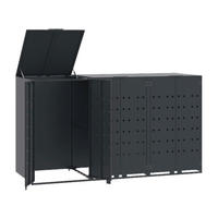 VidaXL Mülltonnenbox anthrazit B/H/T: ca. 207x117x79 cm Mülltonnenbox - anthrazit (207,00/117,00/79,00cm) - VidaXL