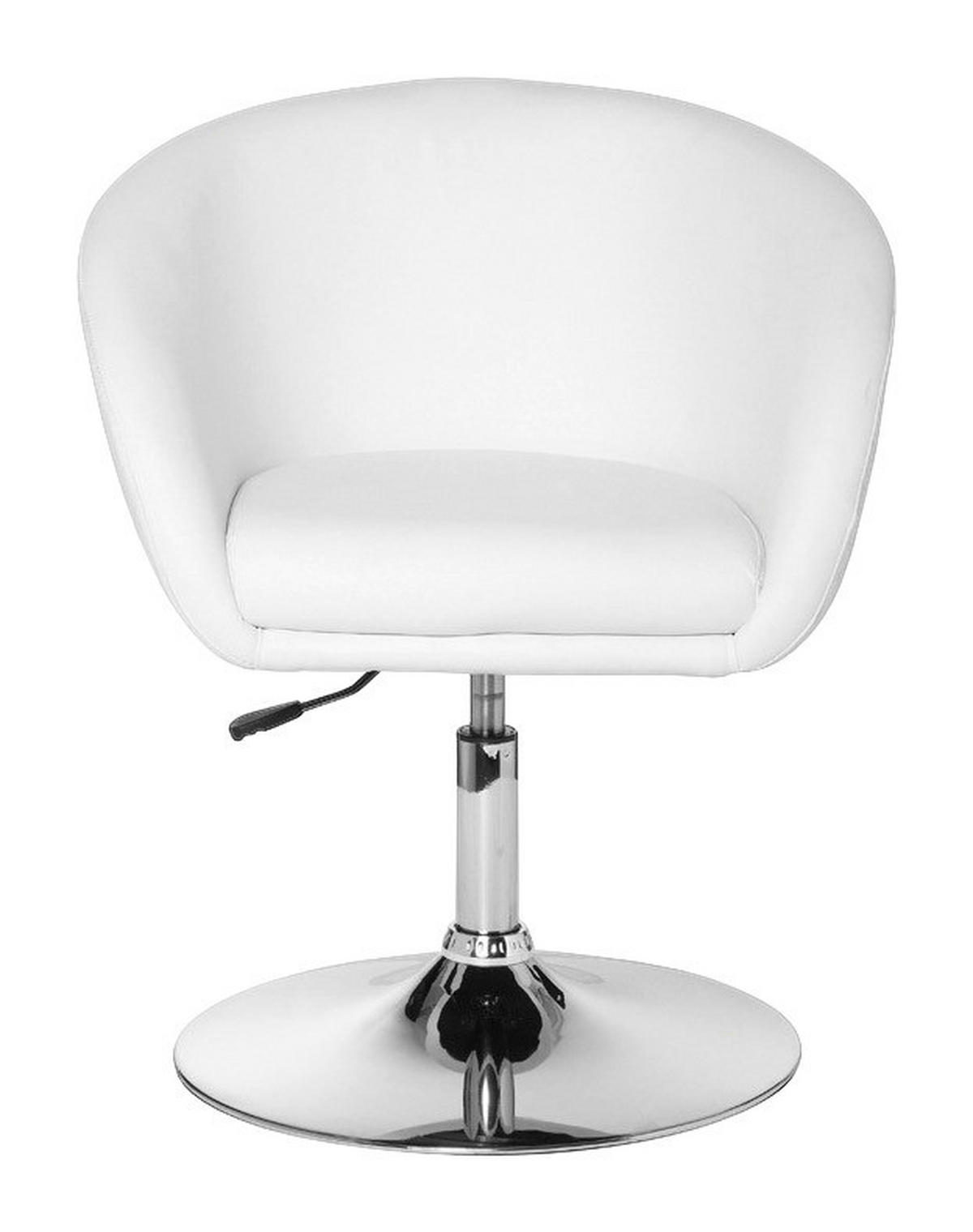 Drehstuhl weiß Chrom Kunstleder Metall Drehsessel - weiß/Chrom (62,00/72,00/55,00cm) - Amstyle