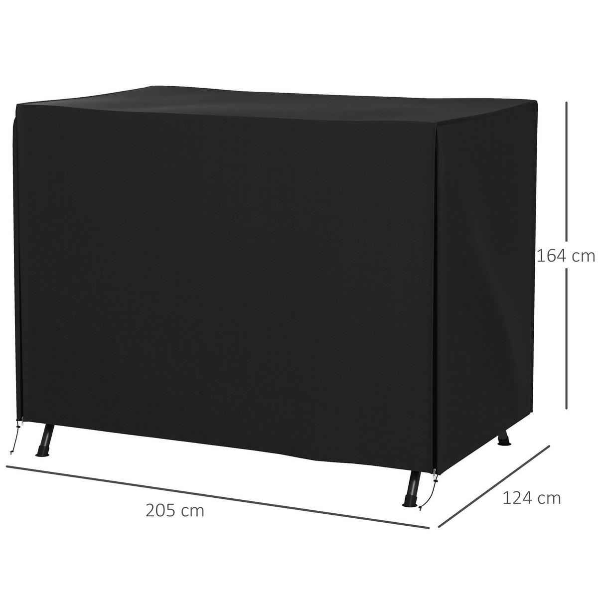 Outsunny Abdeckplane schwarz Polyester B/H/L: ca. 124x164x205 cm Abdeckung für Schaukel - schwarz (205,00/124,00/164,00cm) - Outsunny