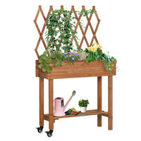 Outsunny Hochbeet braun B/H/L: ca. 29x130x79 cm Hochbeet - braun (79,00/29,00/130,00cm) - Outsunny