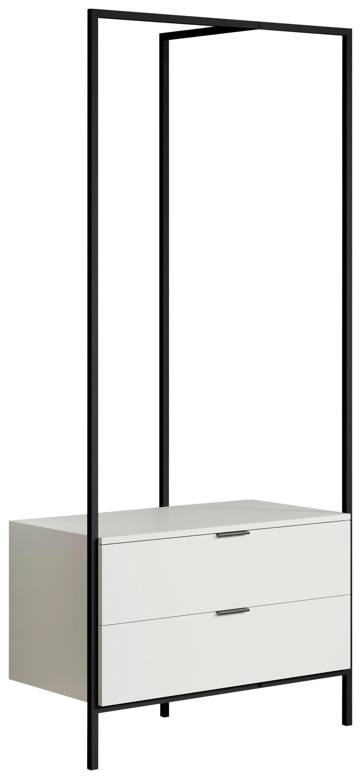Garderobe Jody weiß matt schwarz B/H/T: ca. 85x190x47 cm Jody - weiß/schwarz (85,00/190,00/47,00cm) - Trendteam