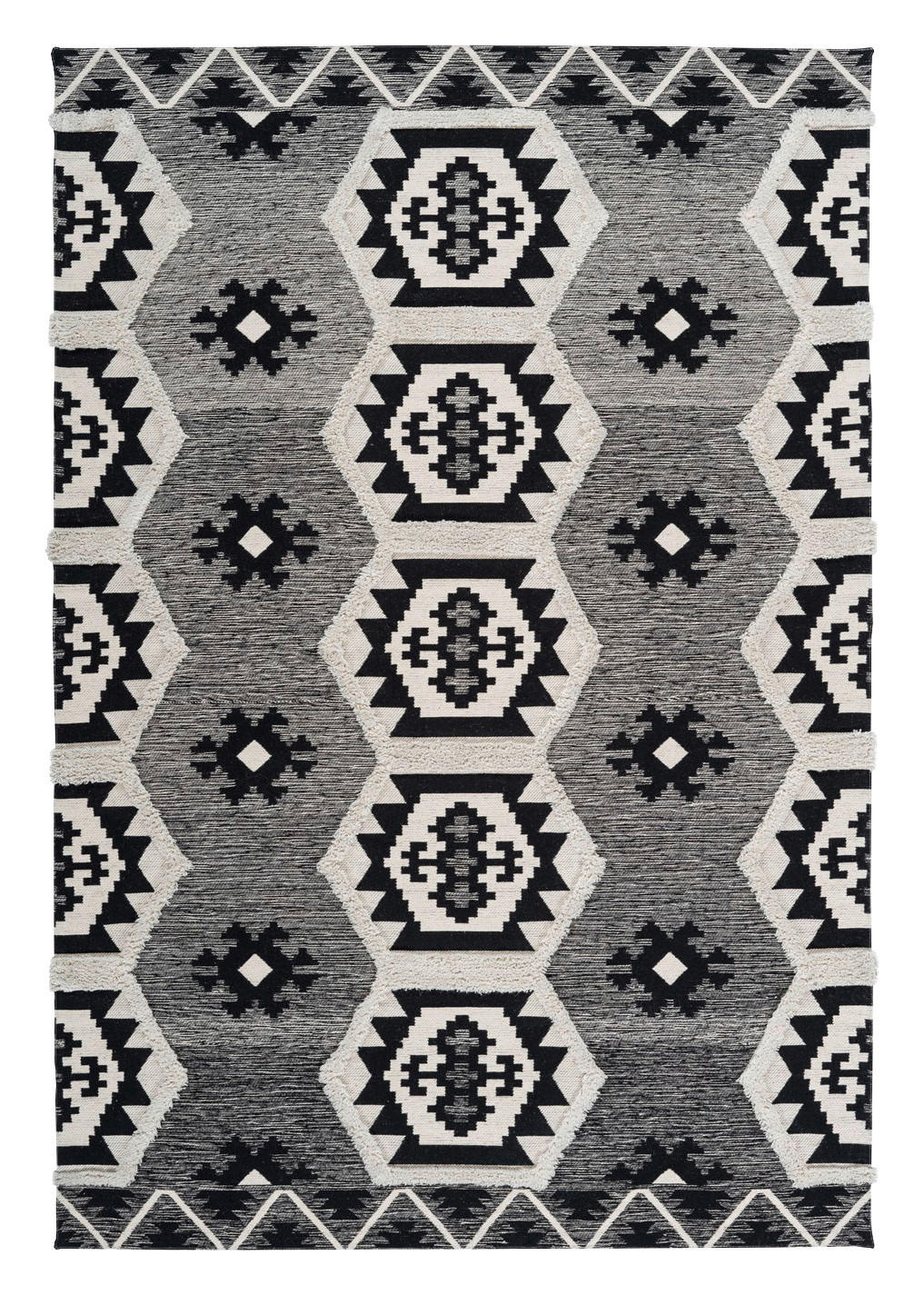 Arte Espina Kurzflorteppich Ethnie 325 grau B/H/L: ca. 80x1x150 cm Ethnie 325 - grau (150,00/80,00/1,00cm) - Arte Espina