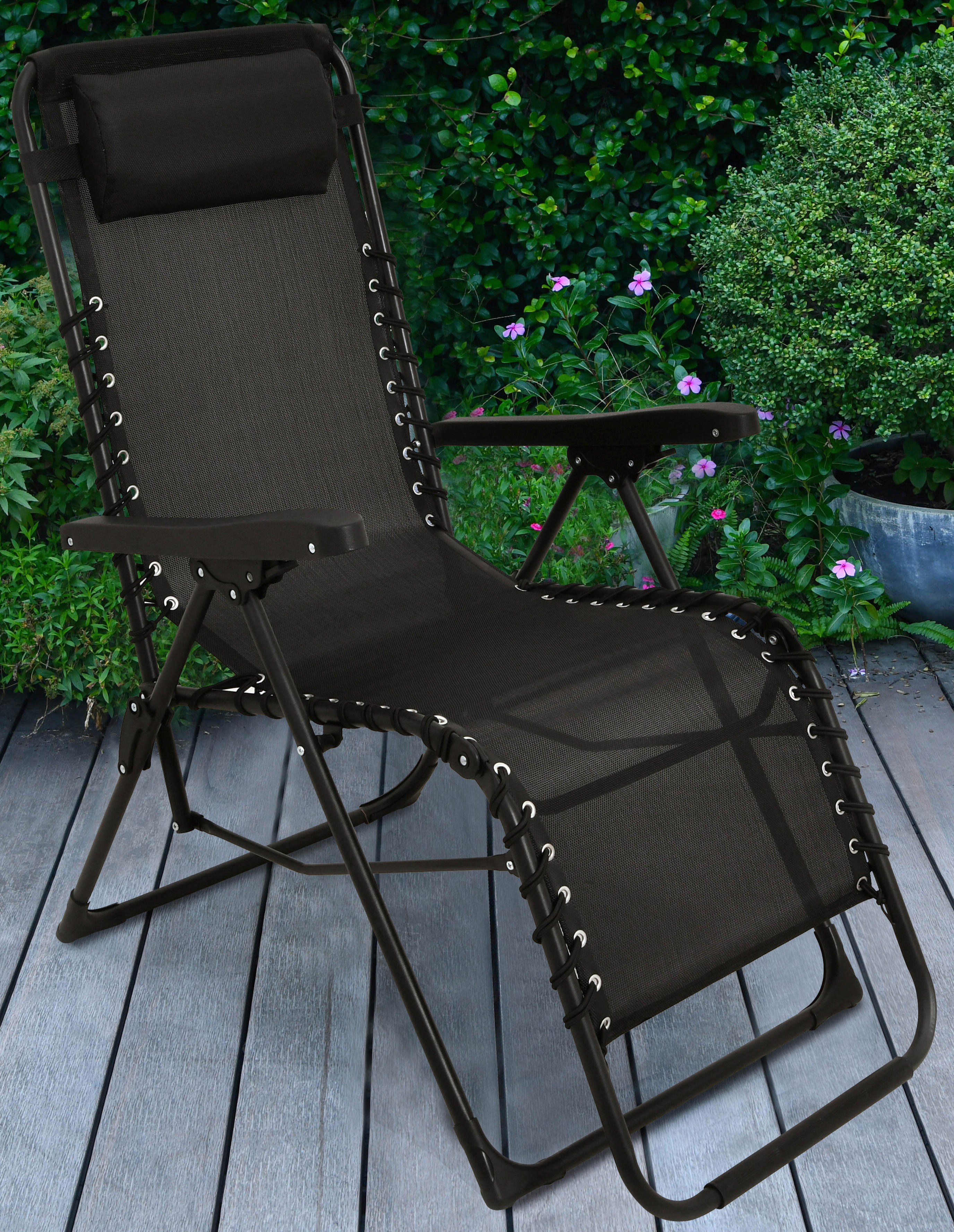 Relaxsessel schwarz Stahl B/H/L: ca. 63x107x93 cm Relaxsessel - schwarz (93,00/63,00/107,00cm)