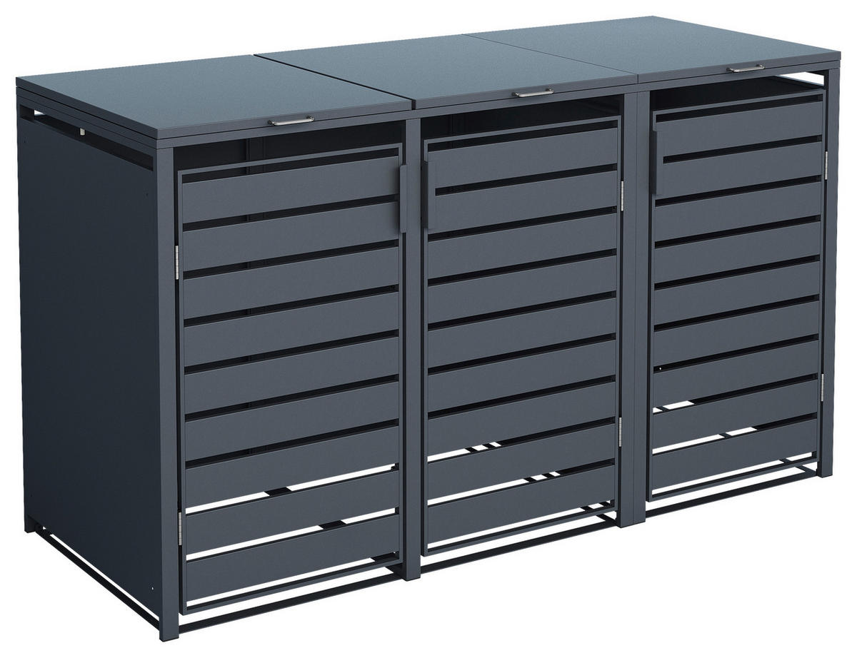 Westmann Mülltonnenbox3-fach Kubus 3-fach Kubus - anthrazit (200,00/116,00/80,00cm) - Westmann
