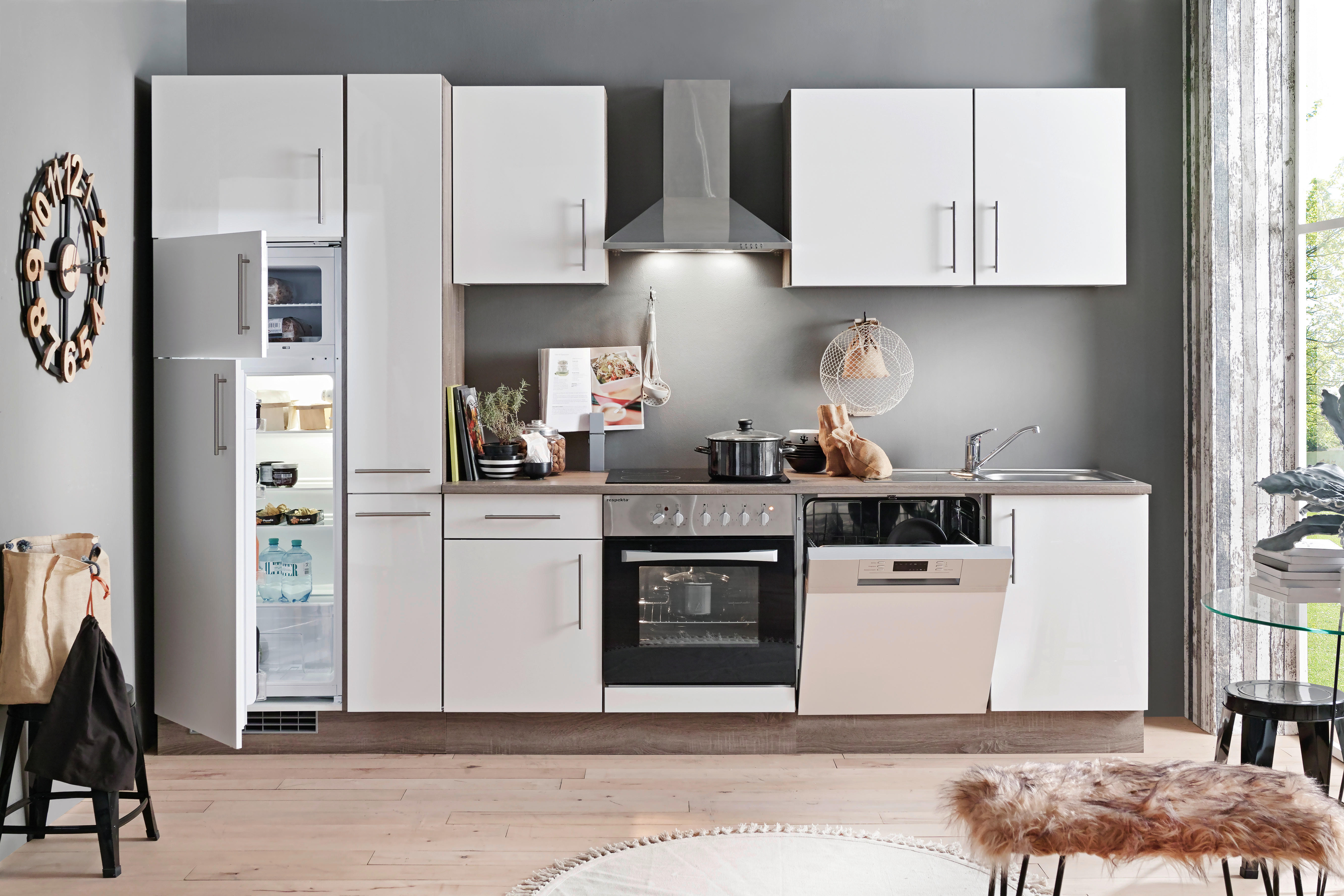 Thumbnail - Küchenblock Judith weiß Lack Hochglanz B/H/T: ca. 280x212x60 cm