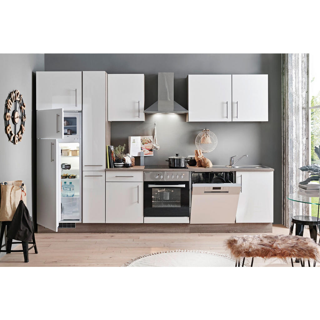 Thumbnail - Menke Küchenblock Judith II weiß Lack Hochglanz B/H/T: ca. 280x212x60 cm