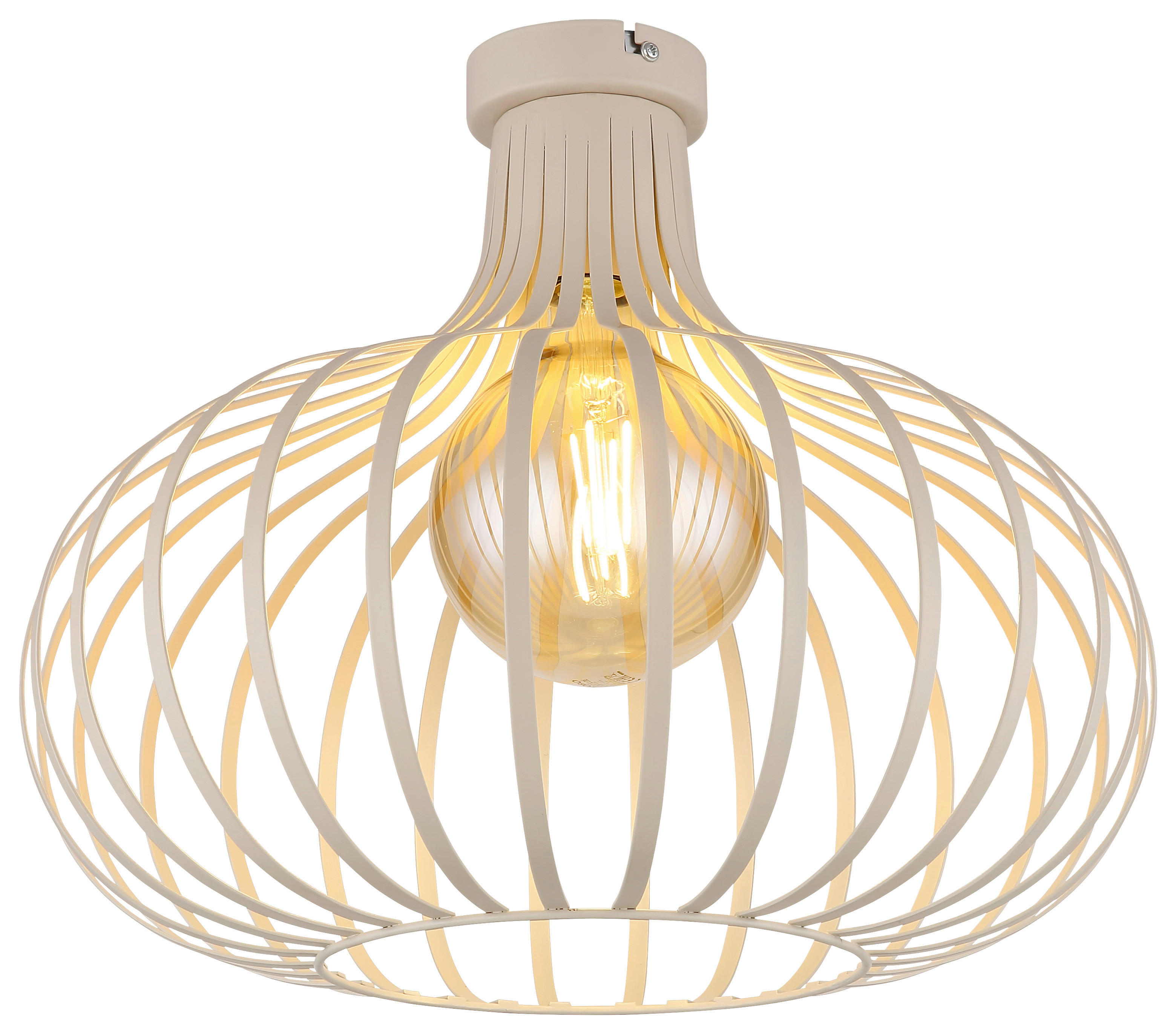 GLOBO Deckenleuchte MATEO 63370119 creme sand Metall H/D: ca. 35x40 cm E27 1 Brennstellen MATEO - sand/creme (40,00/35,00cm) - GLOBO