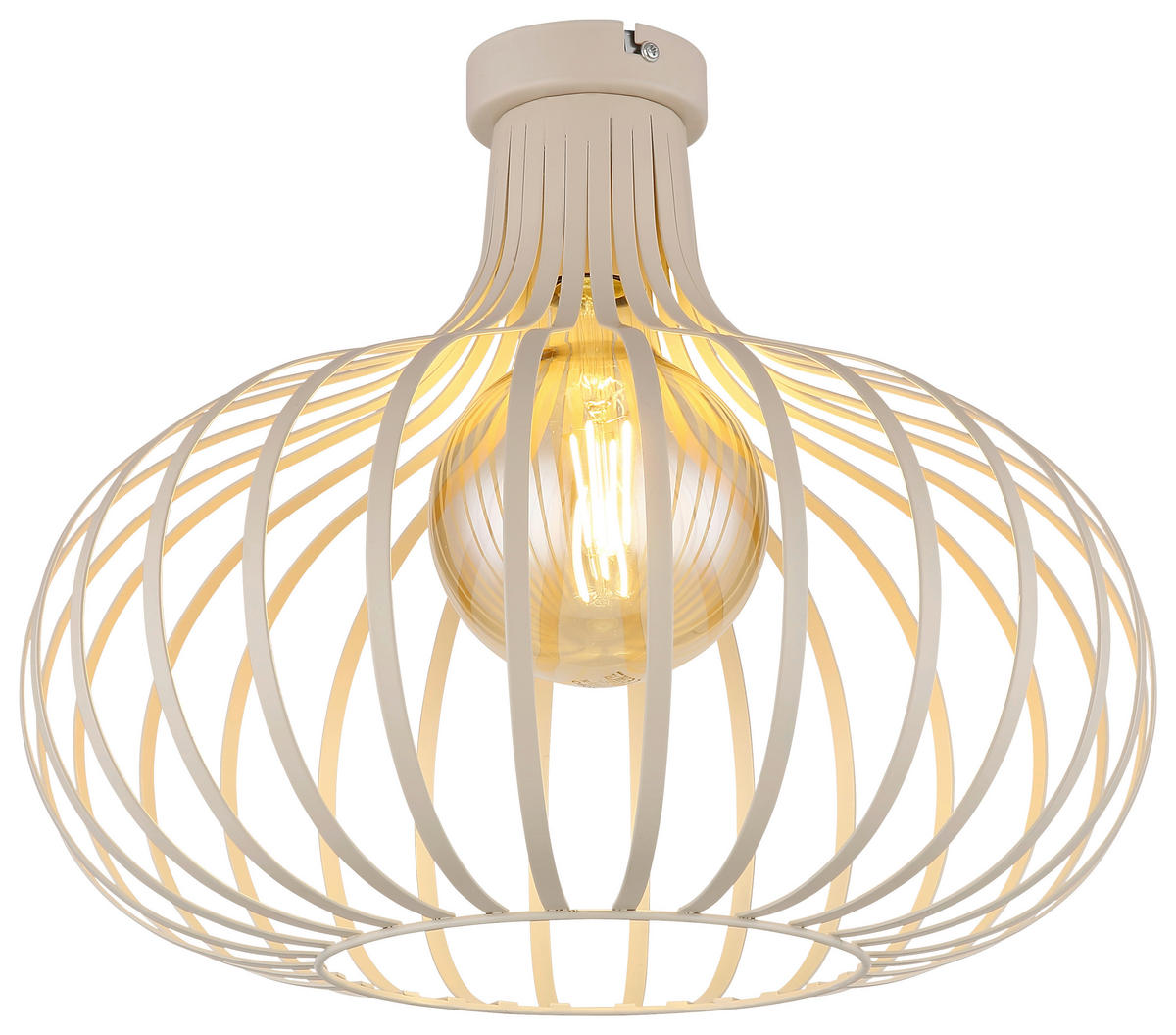 GLOBO Deckenleuchte MATEO 63370119 creme sand Metall H/D: ca. 35x40 cm E27 1 Brennstellen MATEO - sand/creme (40,00/35,00cm) - GLOBO
