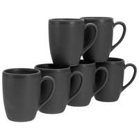 CreaTable Kaffeebecherset Soft Touch Black schwarz Steinzeug 6 tlg. Soft Touch Black - schwarz - CreaTable