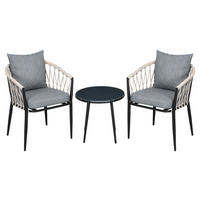 Outsunny Bistroset grau Polyester B/H/L: ca. 60x75x57 cm Bistroset - grau (57,00/60,00/75,00cm) - Outsunny