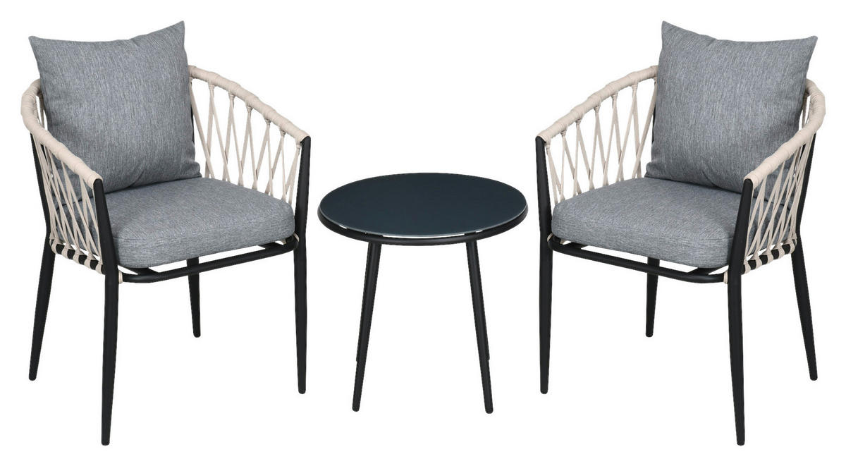 Outsunny Bistroset grau Polyester B/H/L: ca. 60x75x57 cm Bistroset - grau (57,00/60,00/75,00cm) - Outsunny