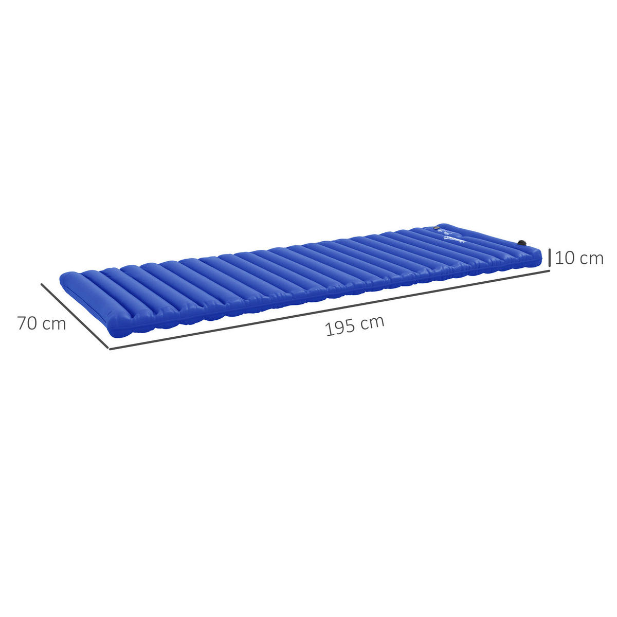 Outsunny Luftmatratze blau Polyester B/H/L: ca. 70x10x195 cm Luftmatratze - blau (195,00/70,00/10,00cm) - Outsunny